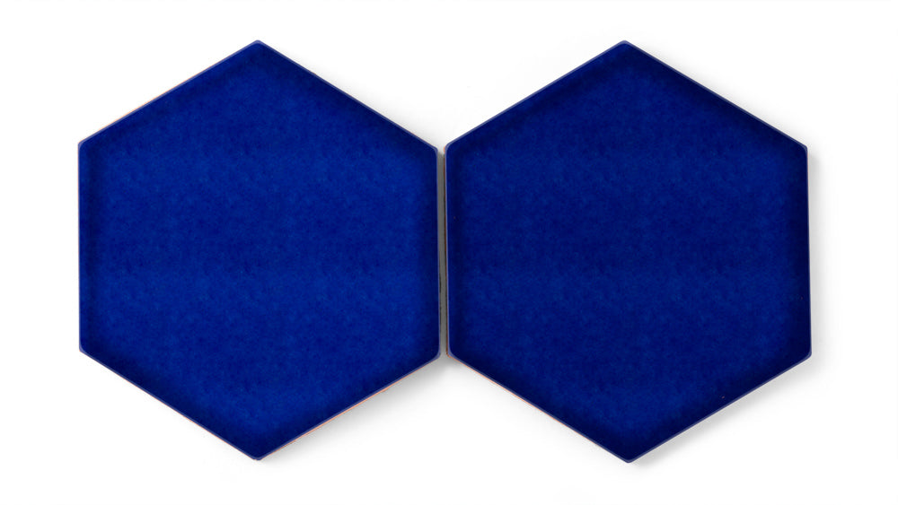 8" Hexagon Original Ceramic Tile in Azul Gloss
