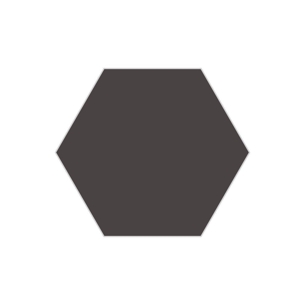 8" Hexagon Original Ceramic Tile in Carbon Gloss