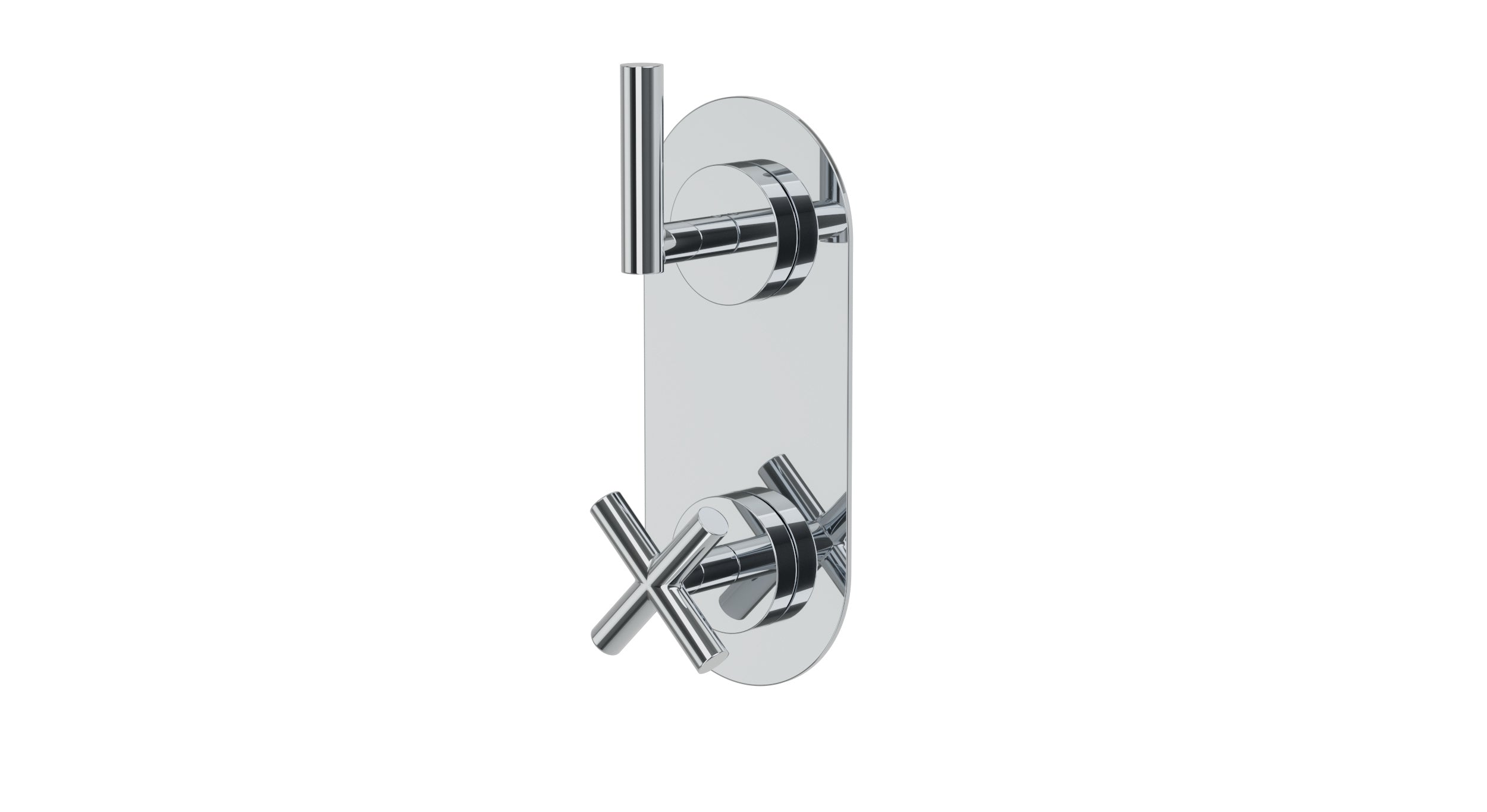 Contour Two Handle Wall Mount Shower Trim with Soft Cross/Soft Lever Handles