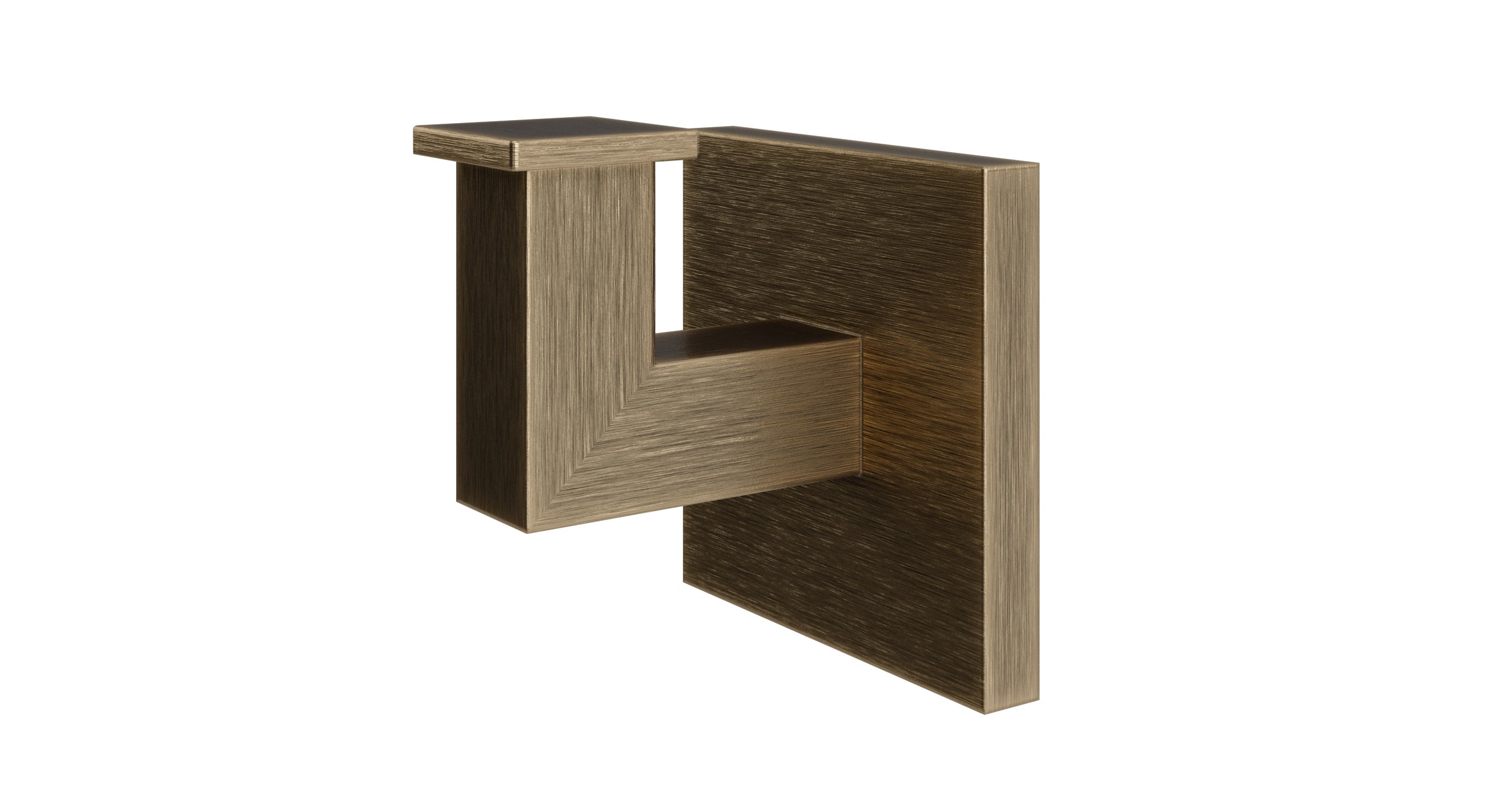 Flatiron Square Robe Hook in Antique Brass