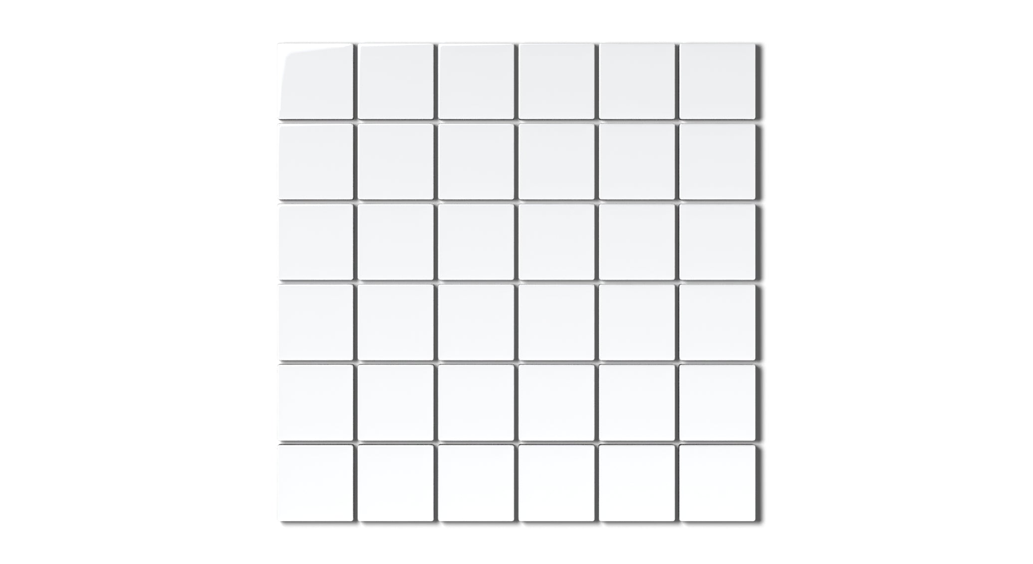 2x2 Straight Set Sheeted Natural Press Ceramic Mosaic Tile in Gesso Gloss