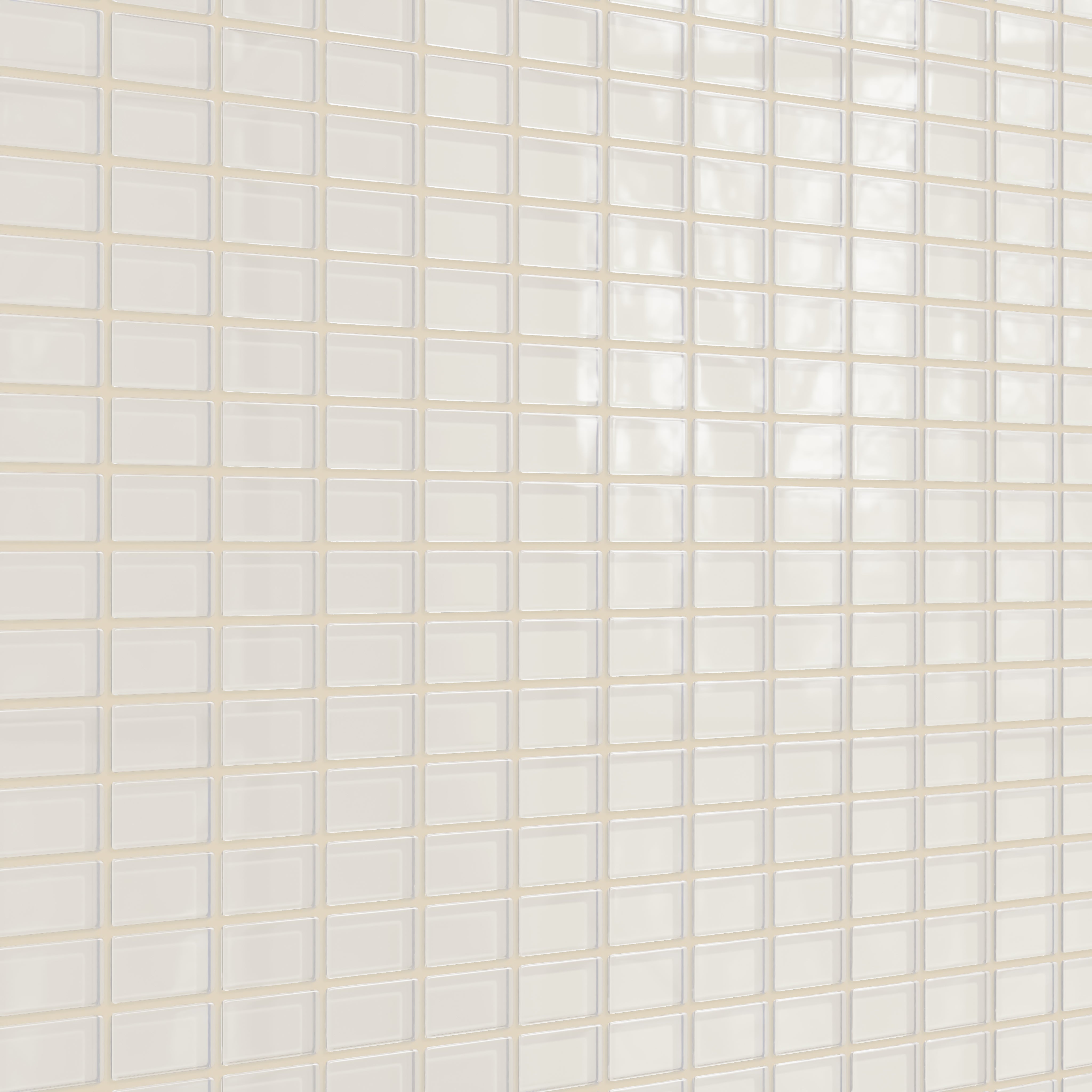 1x2 Straight Set Sheeted Glass Mosaic Tile in Dove Gloss