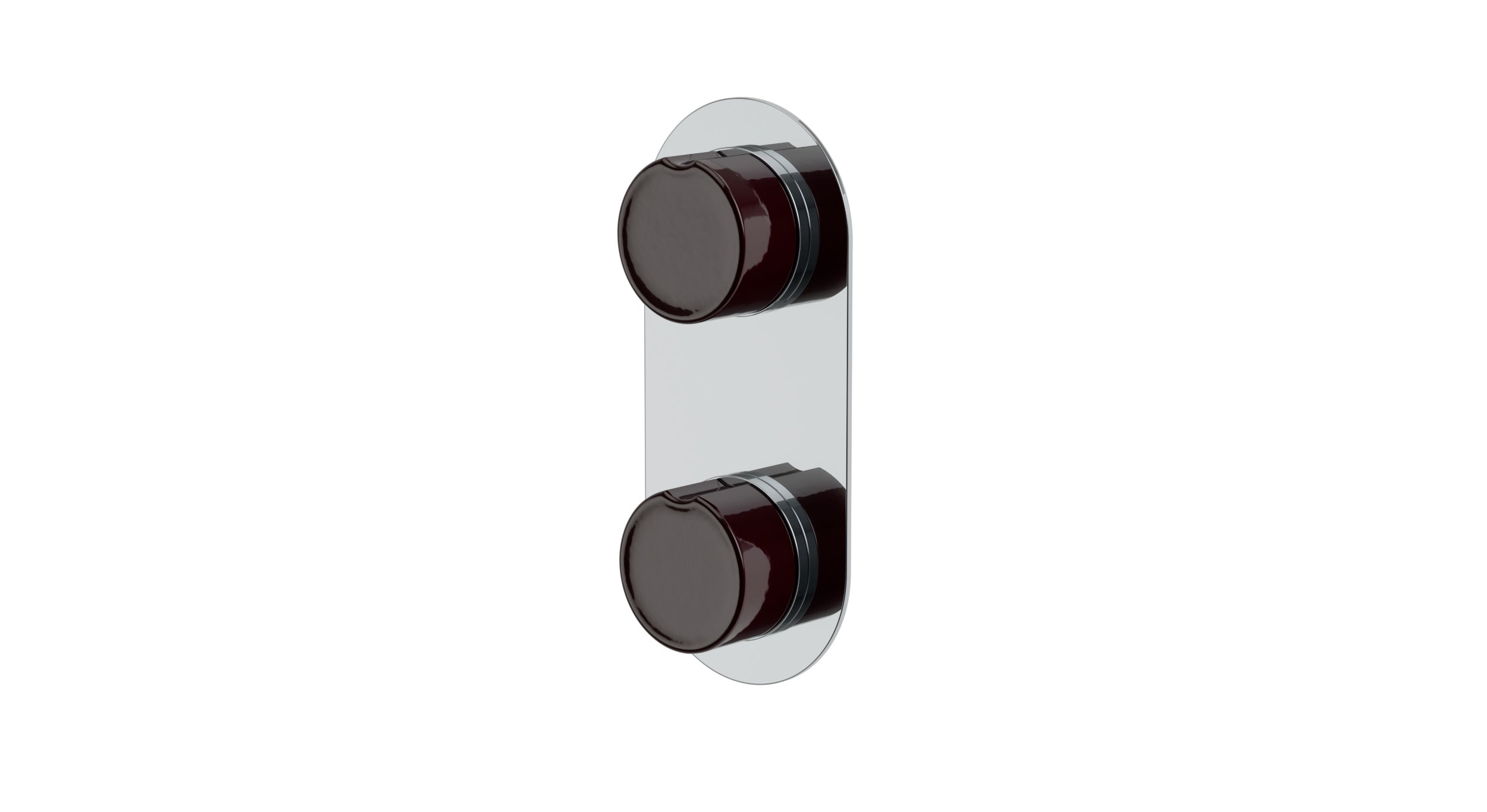 Foundry Two Handle Wall Mount Shower Trim with Groove Ceramic Knob Handles in Polished Chrome