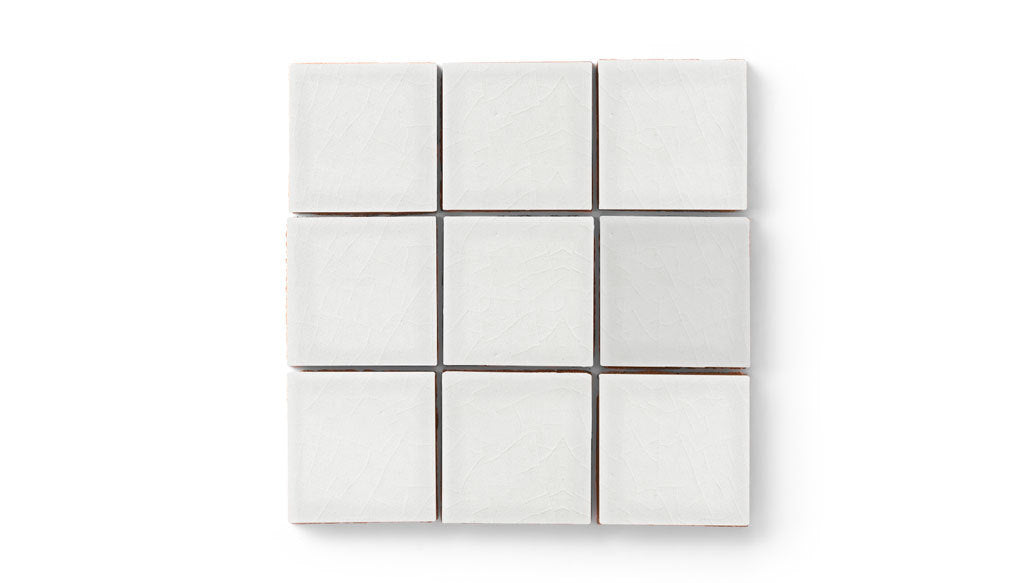 3x3 Straight Set Sheeted Original Ceramic Mosaic Tile in Frost Gloss