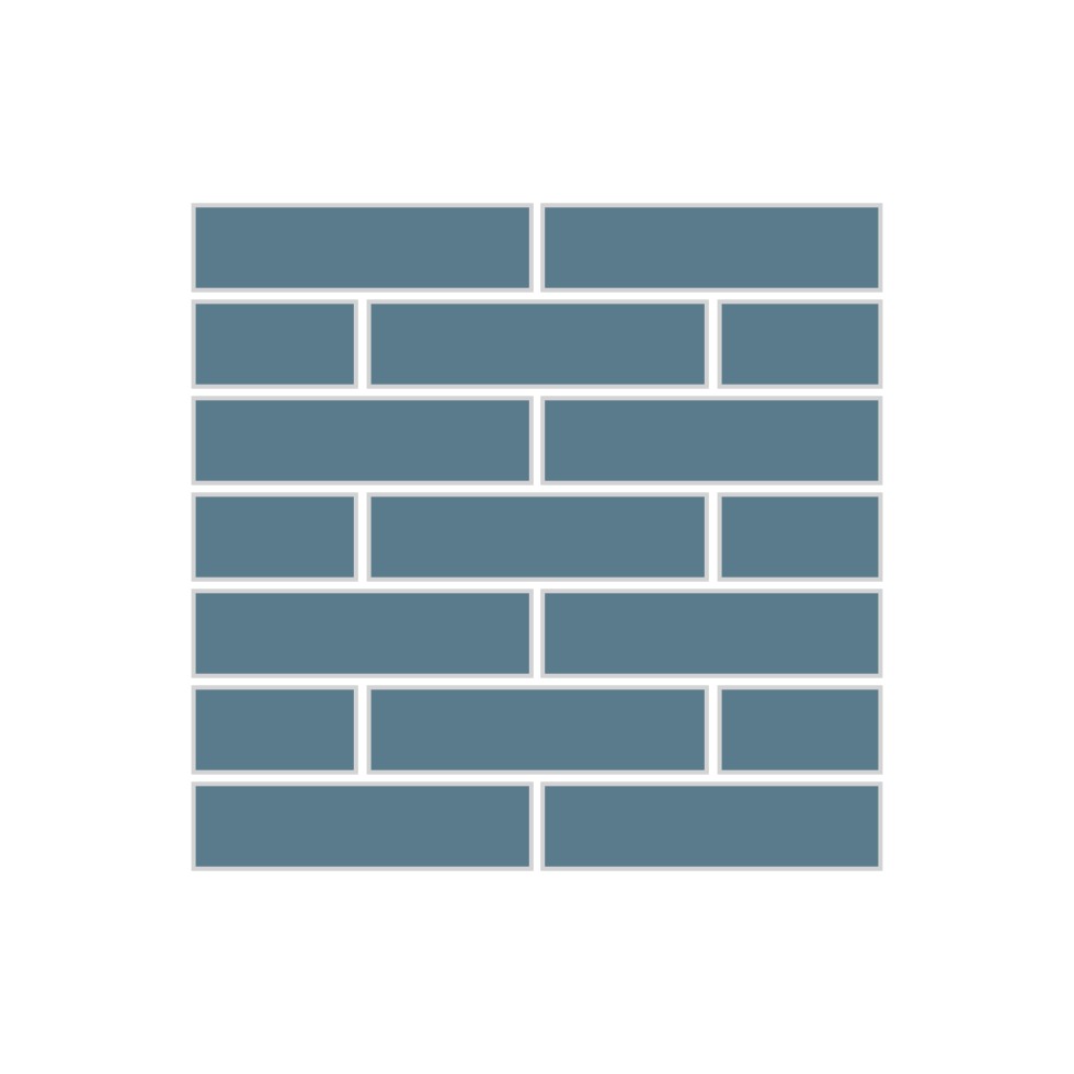 1x4 Half Offset Sheeted Original Ceramic Mosaic Tile in Nautical Matte