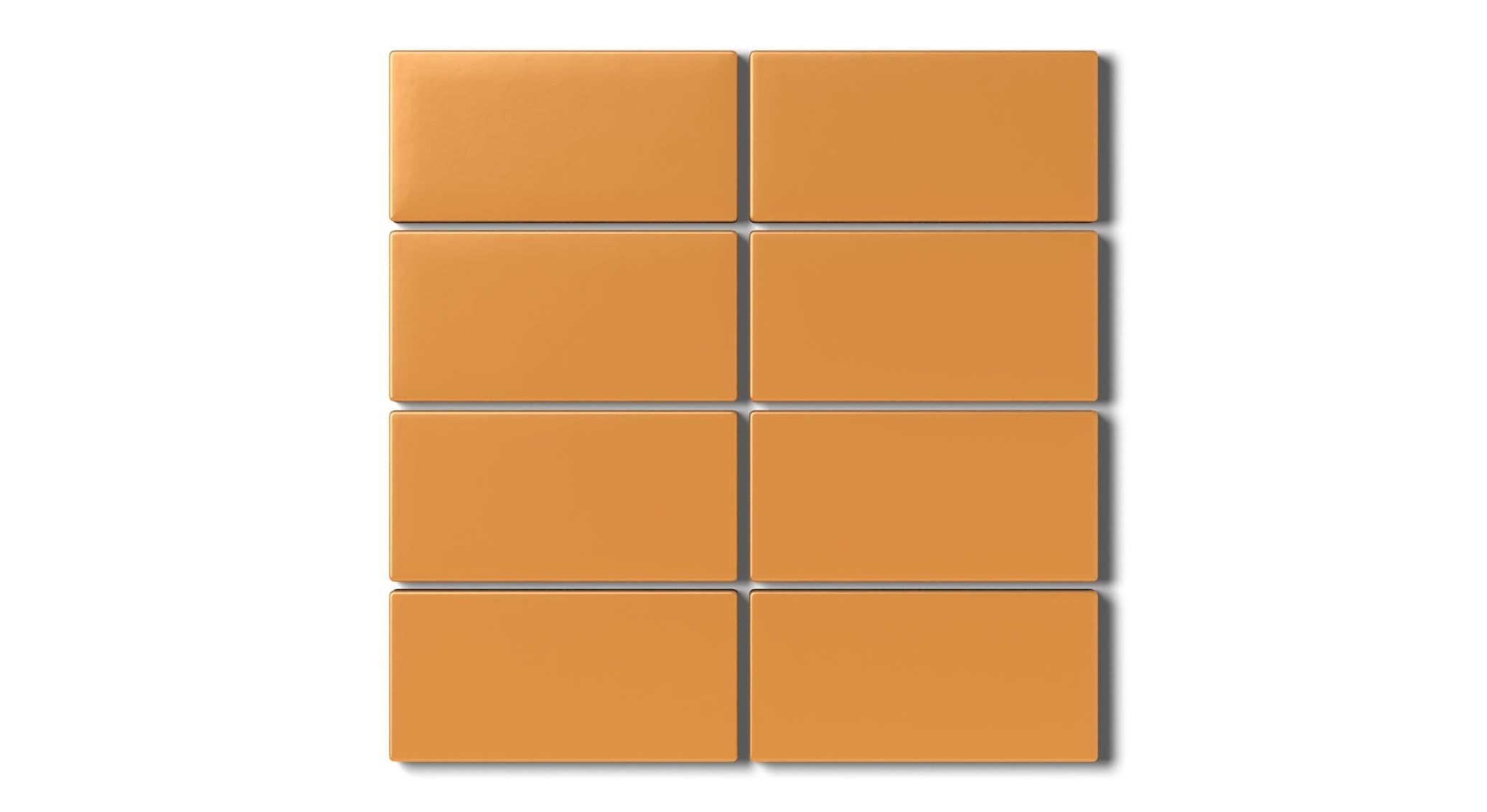 2x4 Straight Set Sheeted Natural Press Ceramic Mosaic Tile in Yellow Ochre Matte