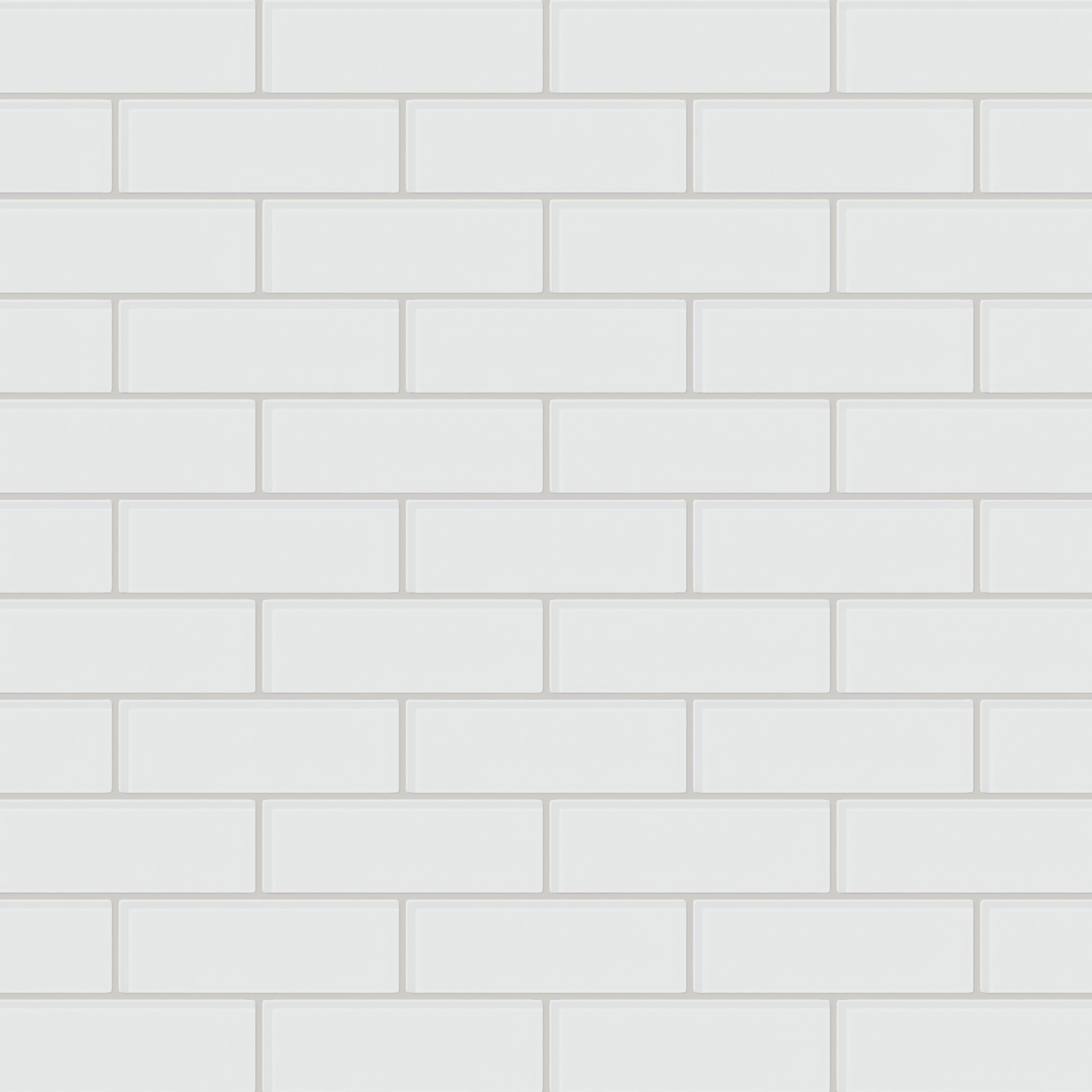 2x6 Glass Tile in Egret Gloss