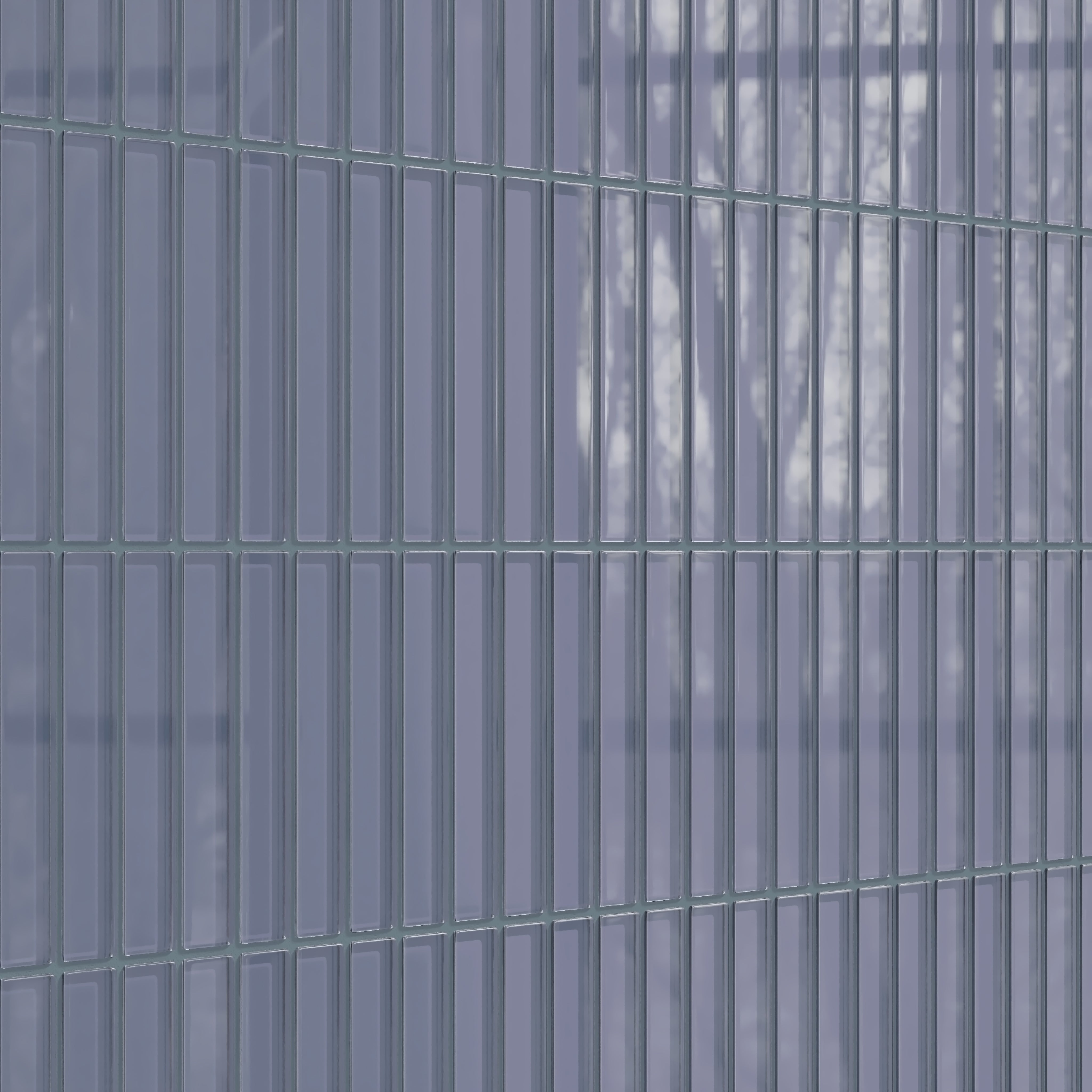 1x6 Straight Set Sheeted Glass Mosaic Tile in Nuthatch Gloss
