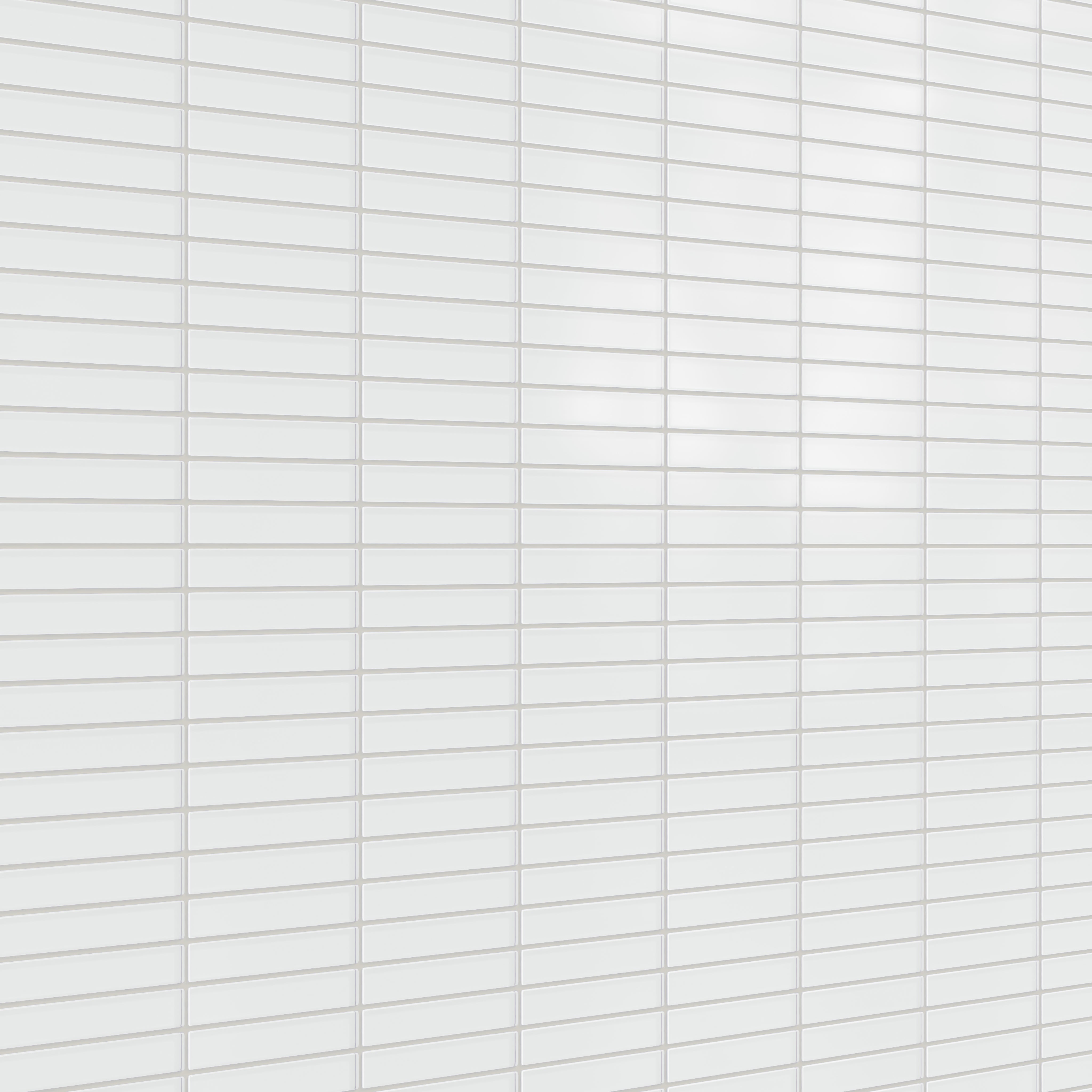 1x6 Straight Set Sheeted Glass Mosaic Tile in Egret Matte
