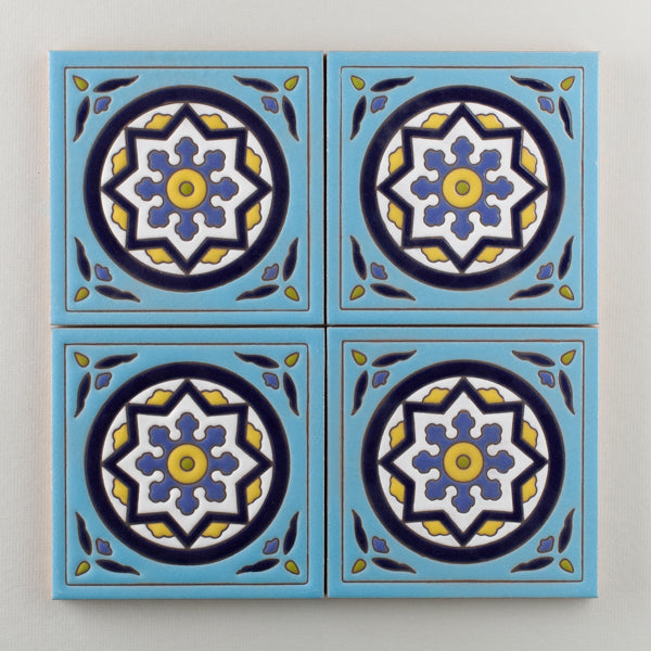 6x6 Handpainted Tile Old California #1 in Cool Motif