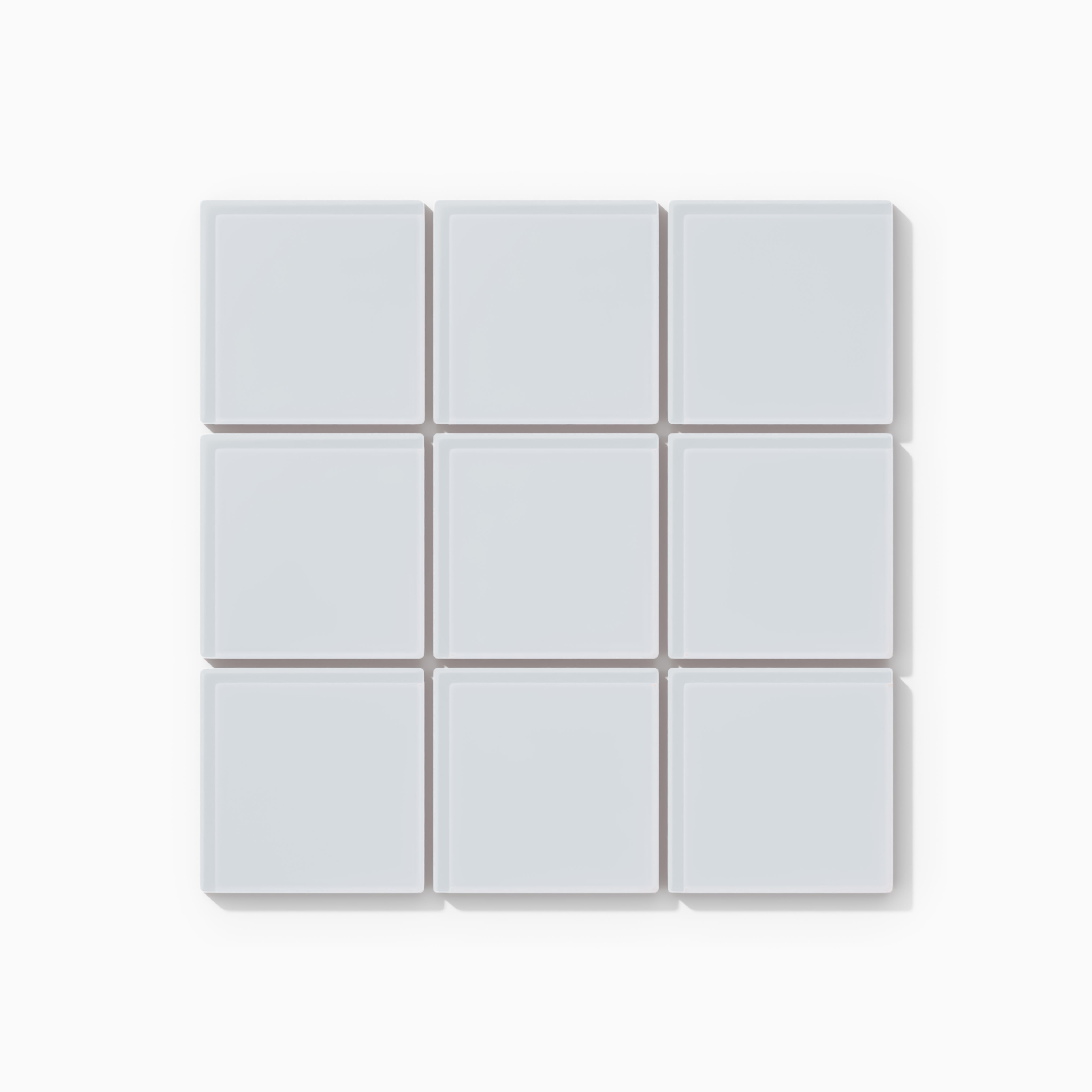 3x3 Straight Set Sheeted Glass Mosaic Tile in Snowy Owl Gloss