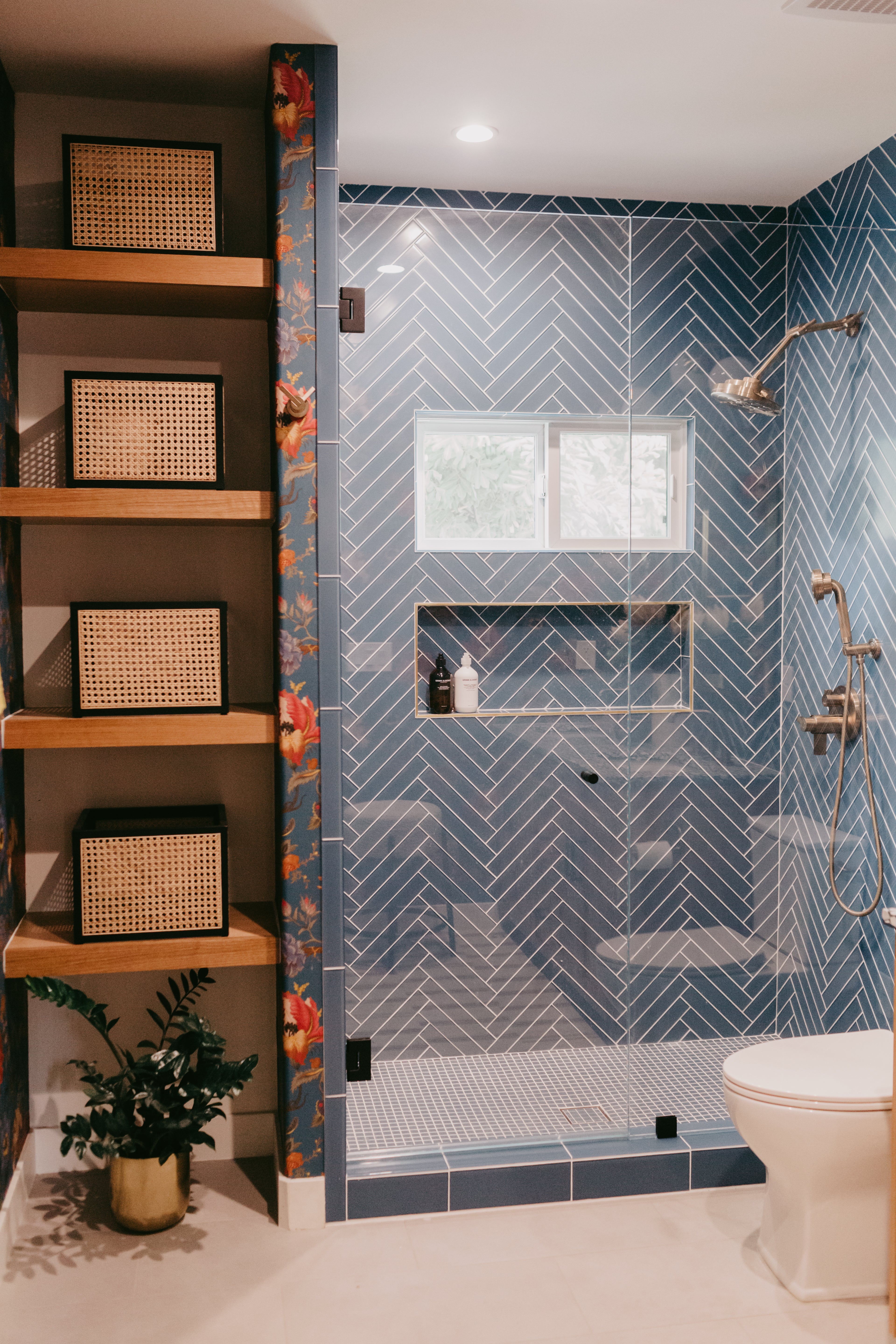 2x12 Glass Tile in Blue Jay Gloss