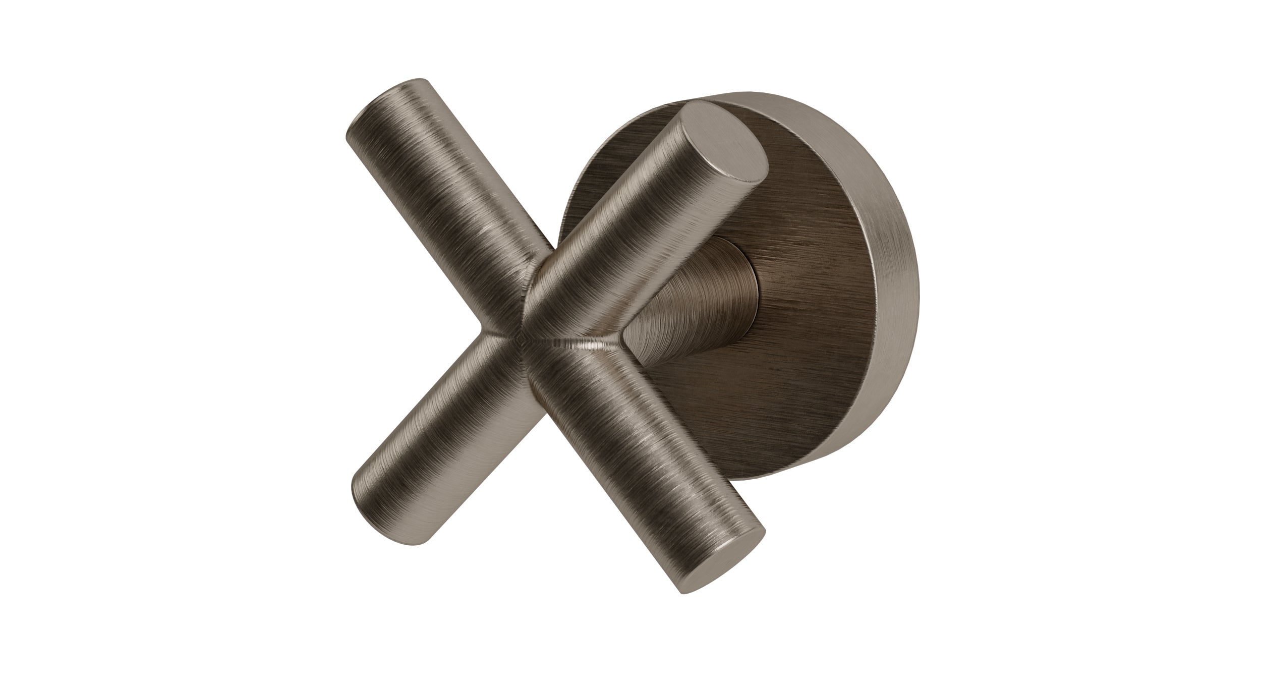 Contour One Handle Wall Mount Diverter/Volume Control Shower Trim with Soft Cross Handle in Antique Nickel