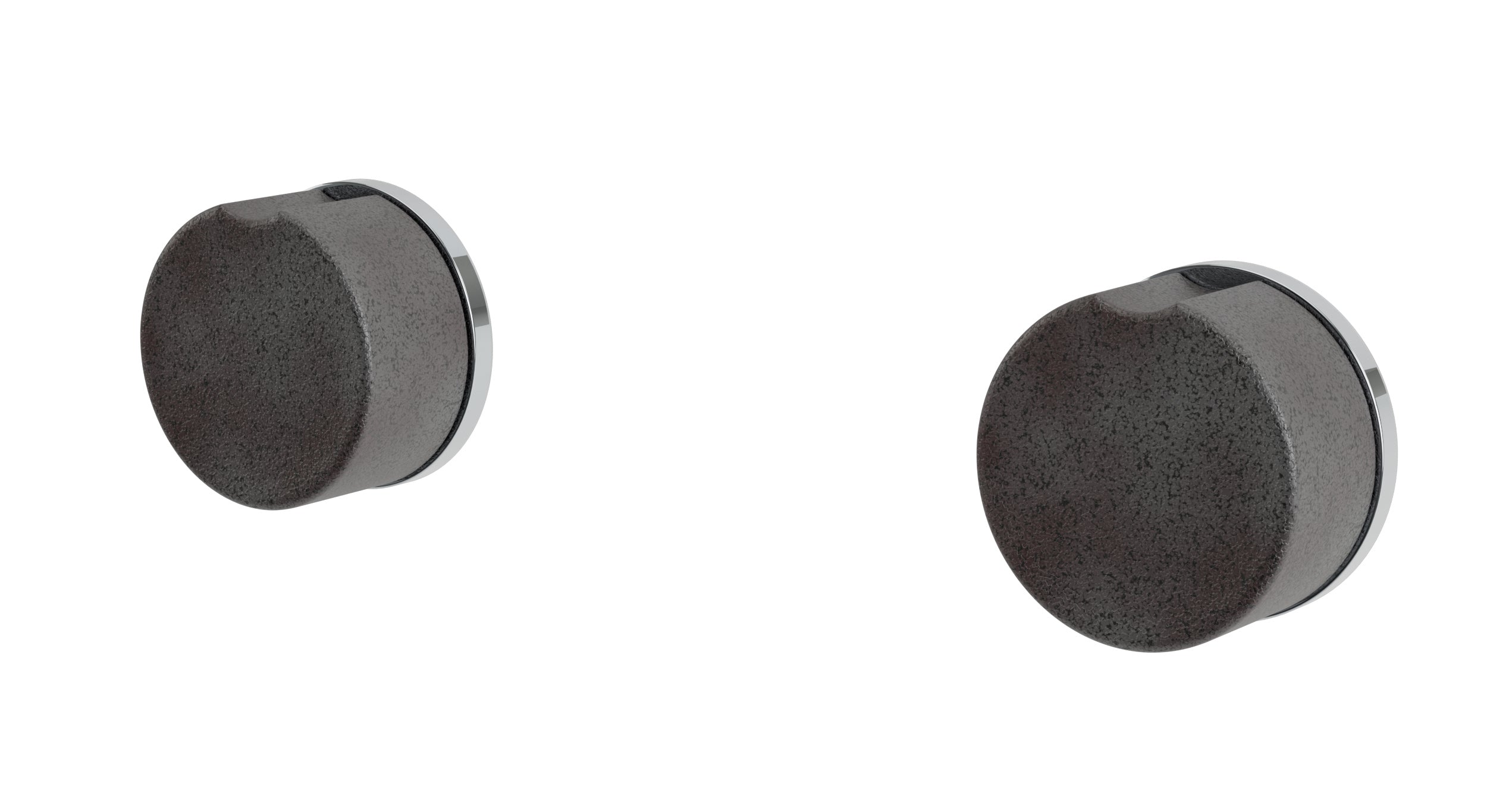 Foundry Two Handle Wall Mount Bath Trim with Groove Ceramic Knob Handles in Polished Chrome