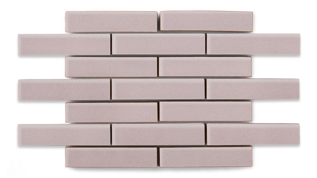 1x4 Half Offset Sheeted Original Ceramic Mosaic Tile in Painted Sky Gloss