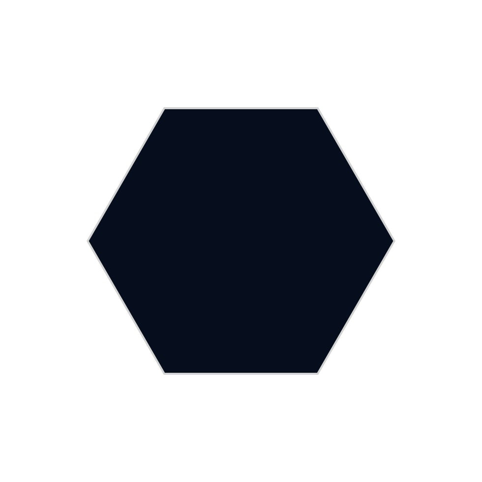 8" Hexagon Original Ceramic Tile in Navy Blue Matte