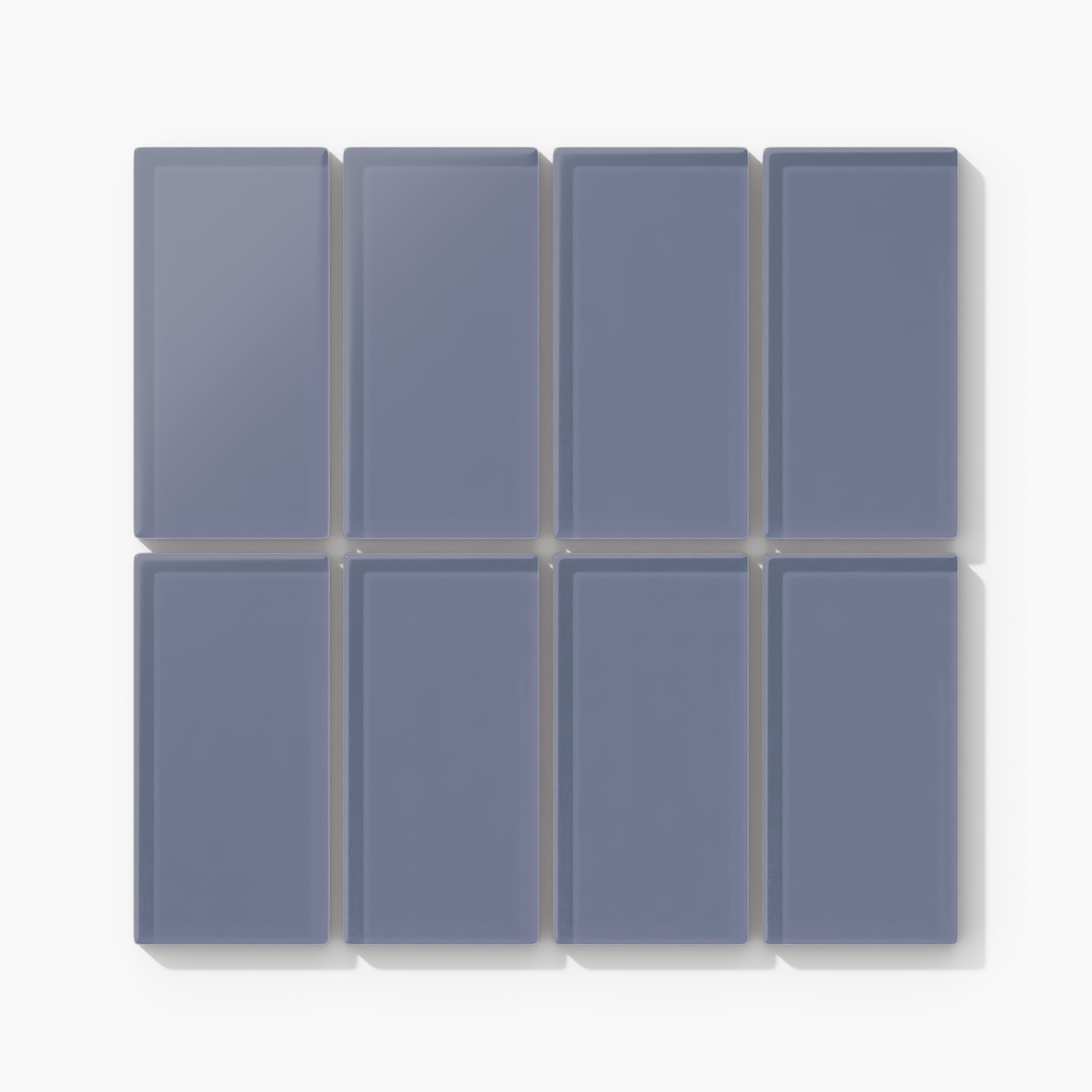 2x4 Straight Set Sheeted Glass Mosaic Tile in Nuthatch Matte