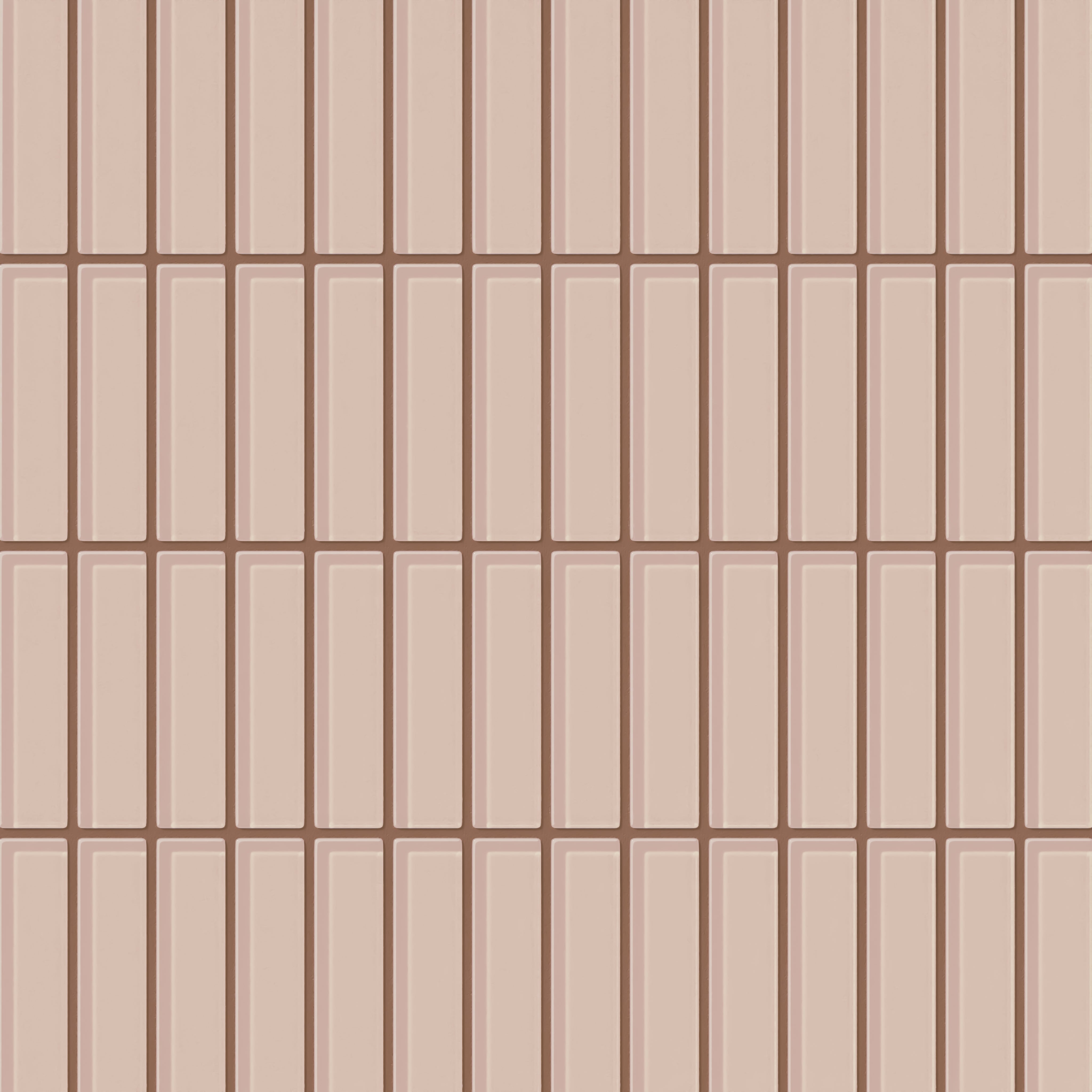 1x4 Straight Set Sheeted Glass Mosaic Tile in Rosy Finch Gloss