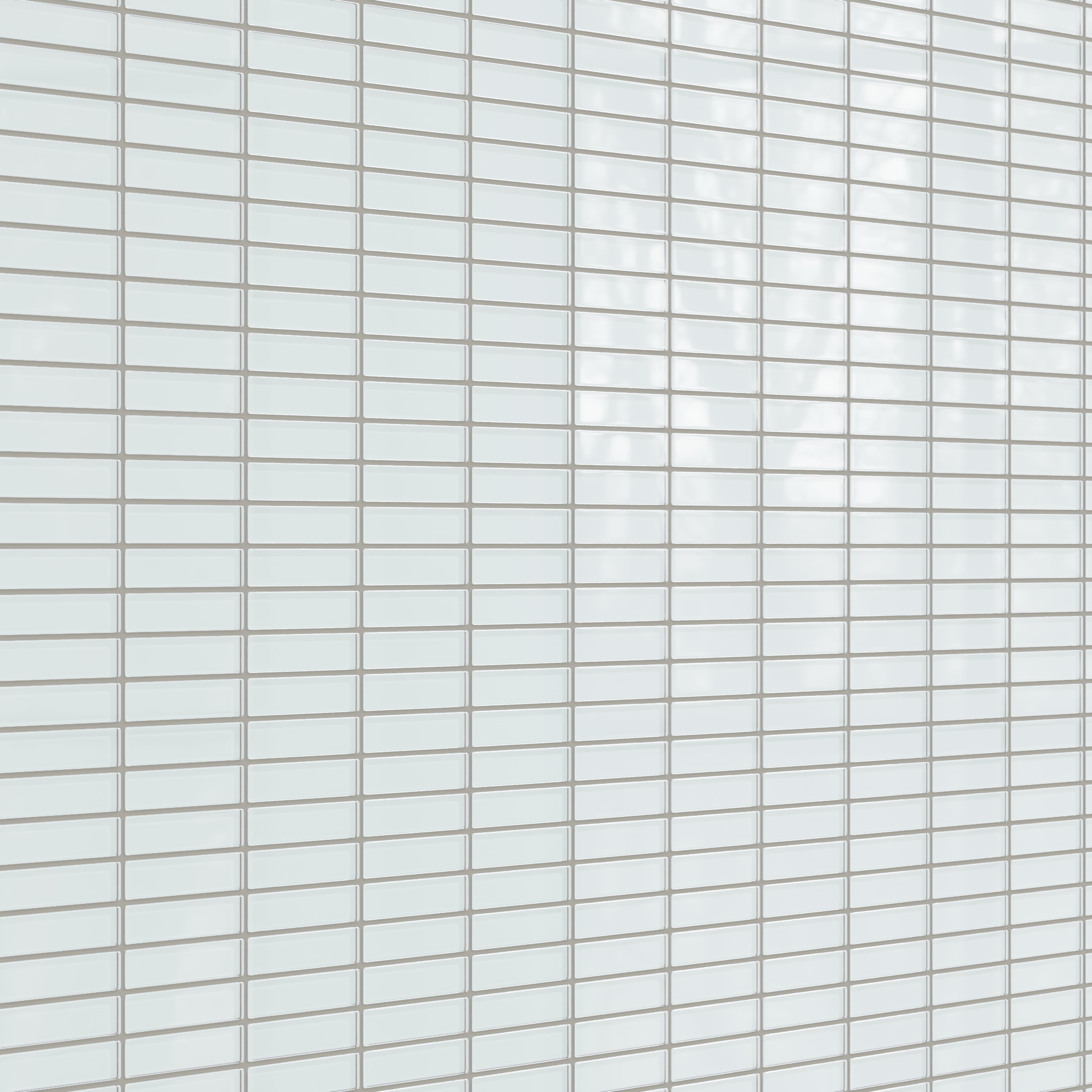 1x4 Straight Set Sheeted Glass Mosaic Tile in Warbler Gloss
