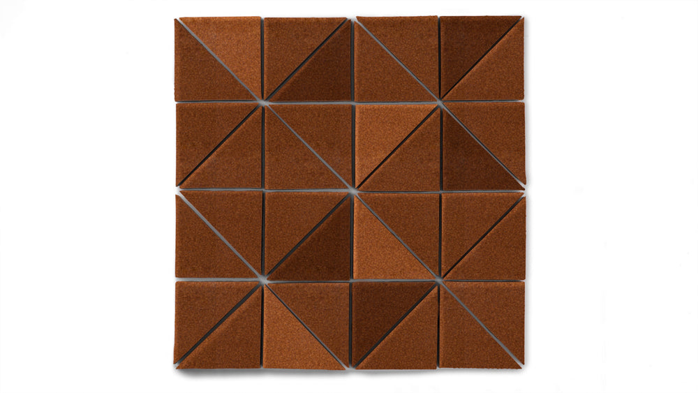 3" Triangle Sheeted - Quadrant Original Ceramic Mosaic Tile in Antique