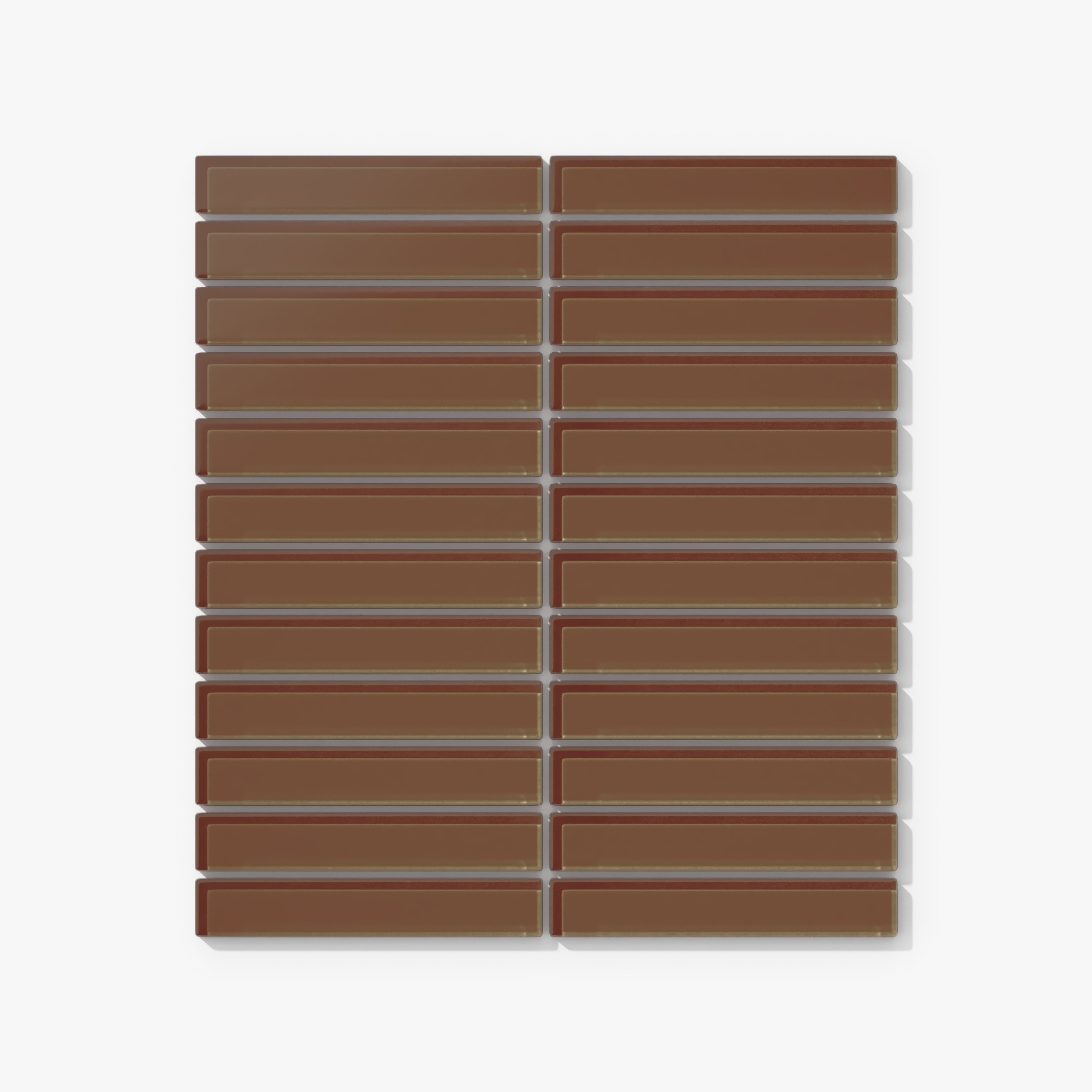 1x6 Straight Set Sheeted Glass Mosaic Tile in Kestrel Matte