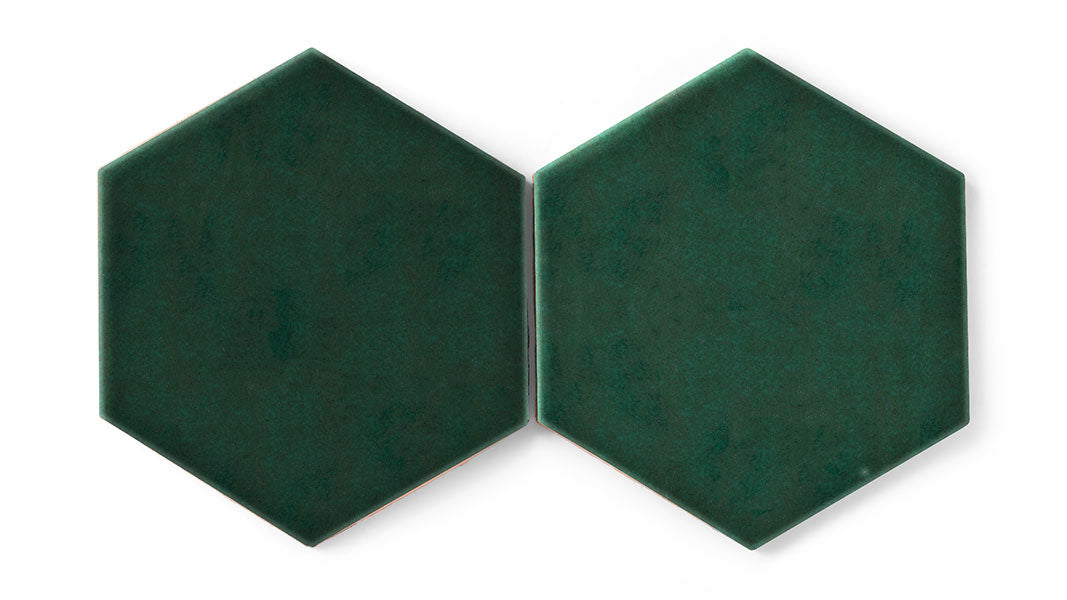8" Hexagon Original Ceramic Tile in Evergreen Gloss