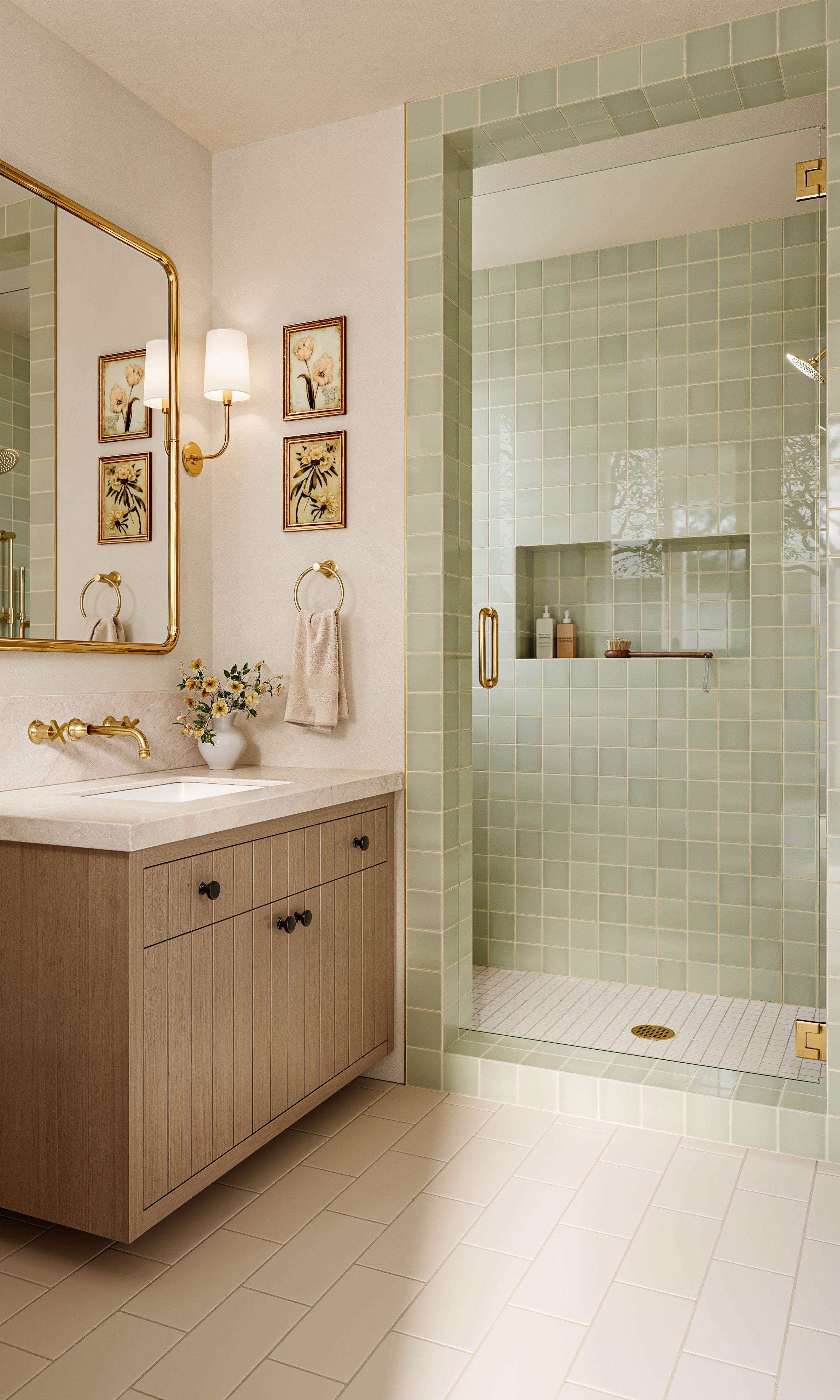 6x12 Natural Press Ceramic Tile in Pearl Matte