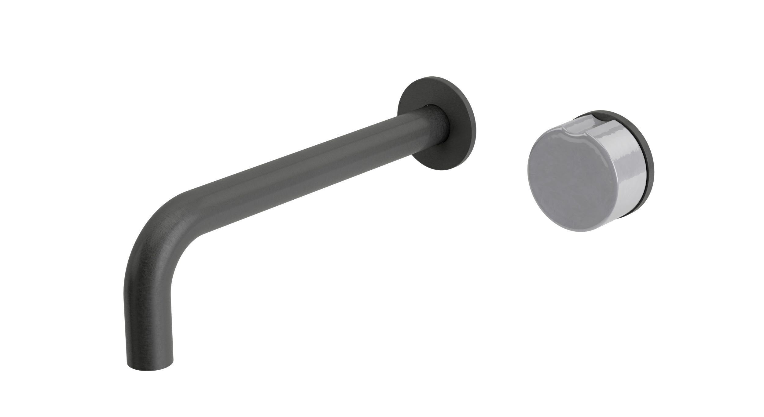 Foundry One Handle Wall Mount 7.5" Lavatory Faucet with Groove Ceramic Knob Handle in Blackened Nickel