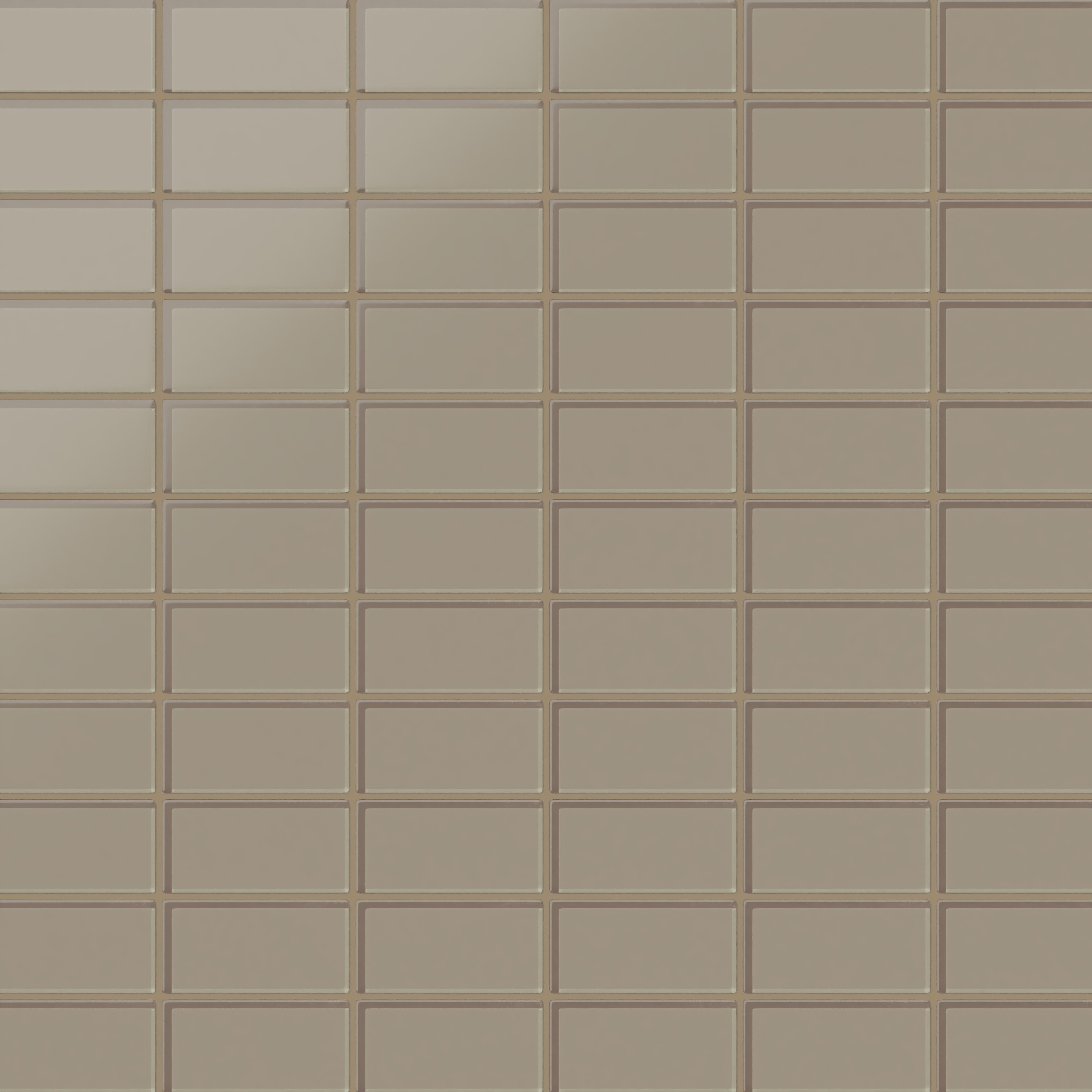2x4 Straight Set Sheeted Glass Mosaic Tile in Quail Matte