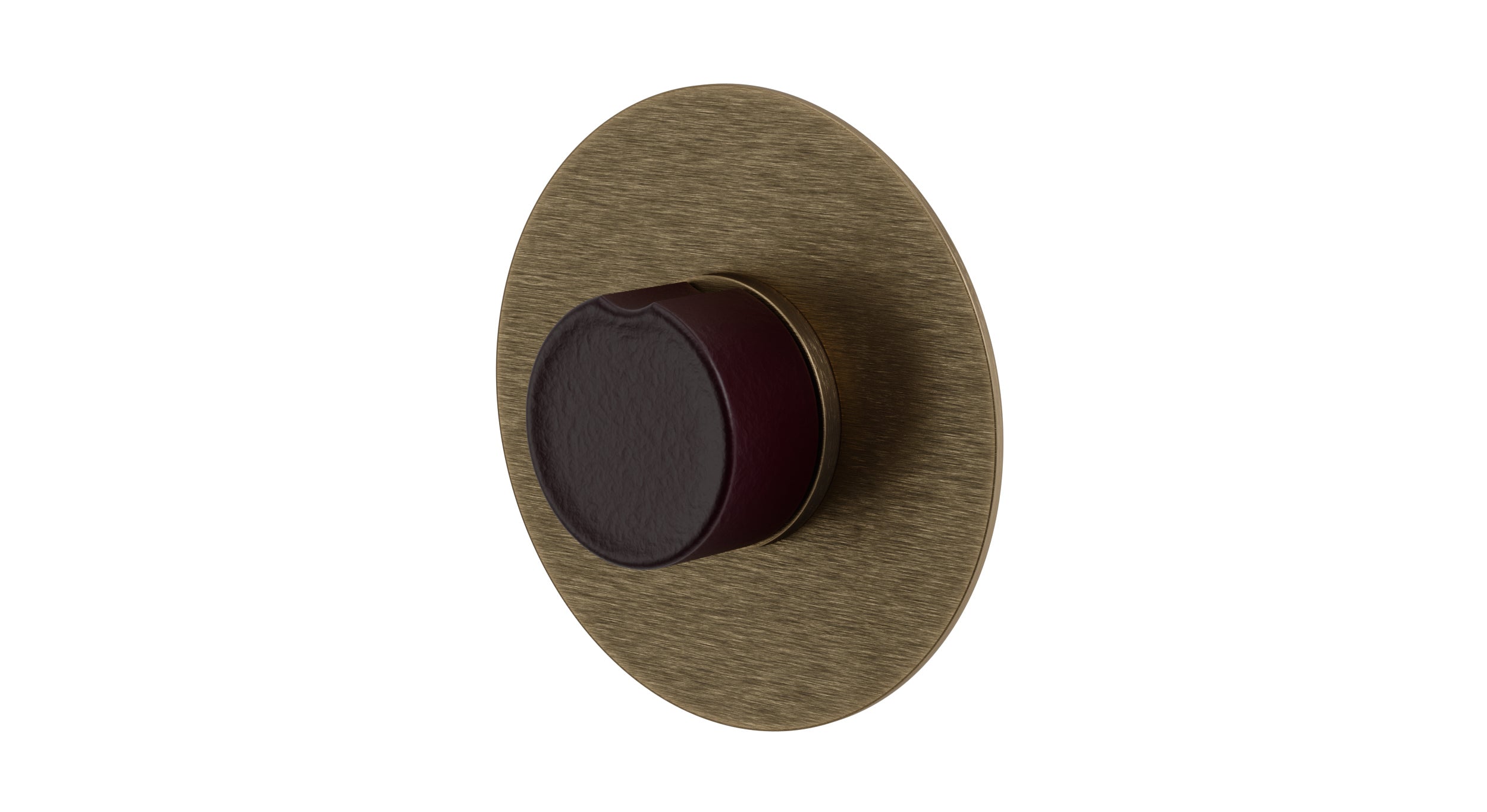 Foundry One Handle Wall Mount Shower Trim with Groove Ceramic Knob Handle in Antique Brass