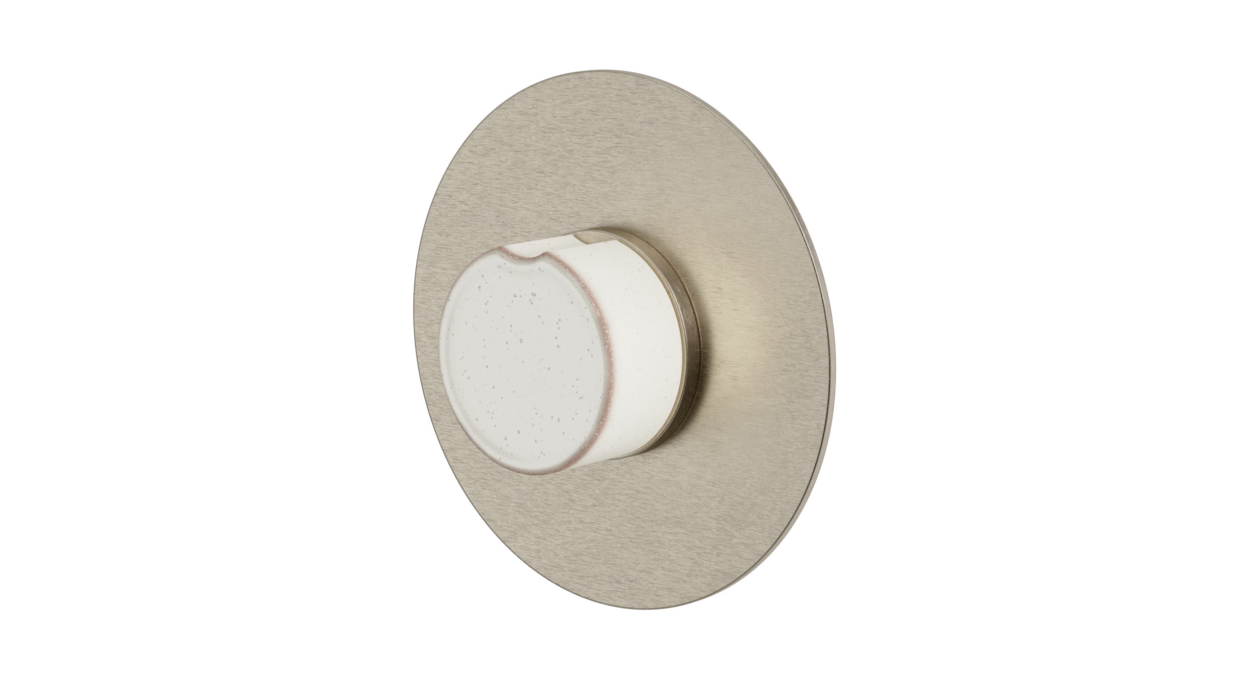 Foundry One Handle Wall Mount Shower Trim with Groove Ceramic Knob Handle in Satin Nickel