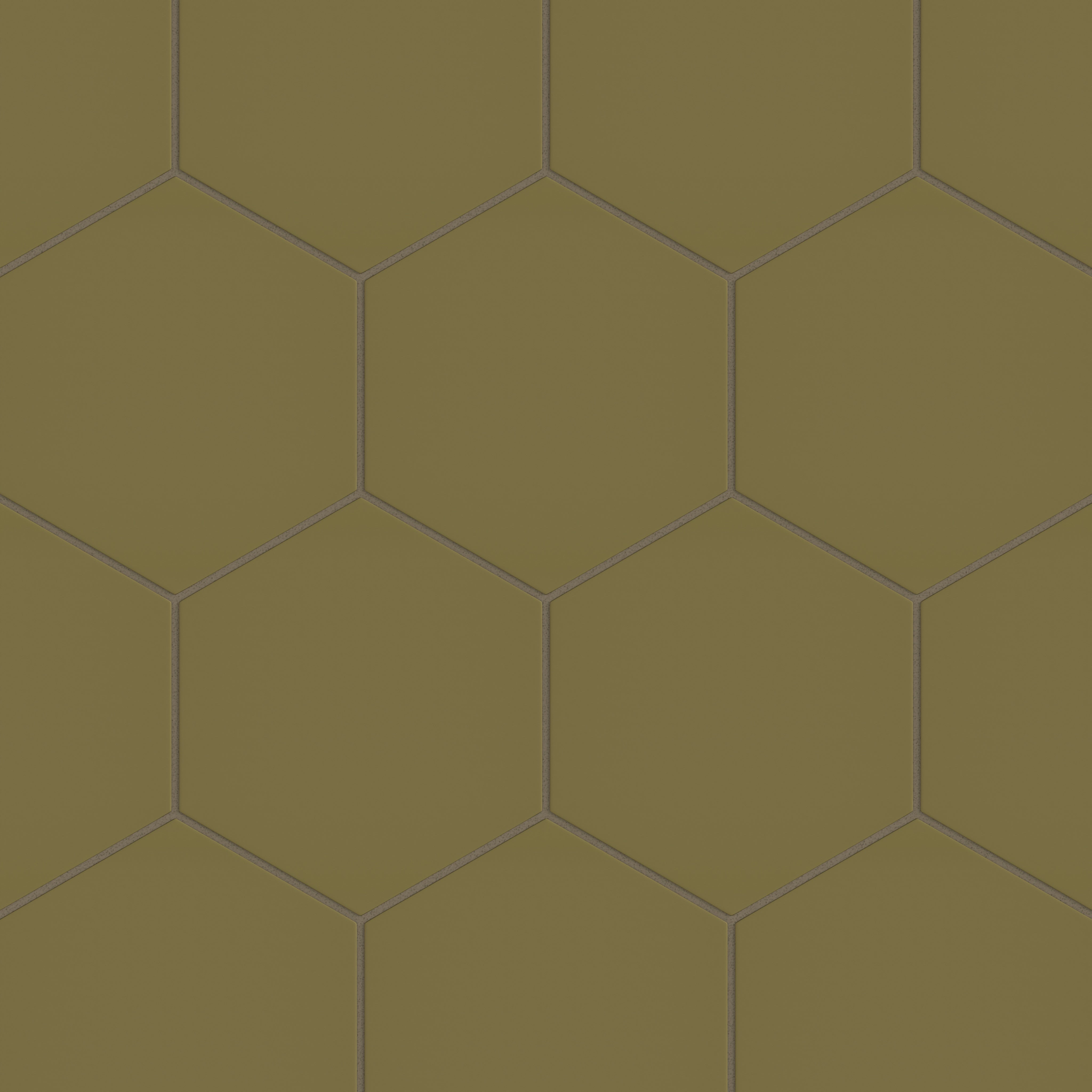 8" Hexagon Natural Press Ceramic Tile in Sap Green Matte