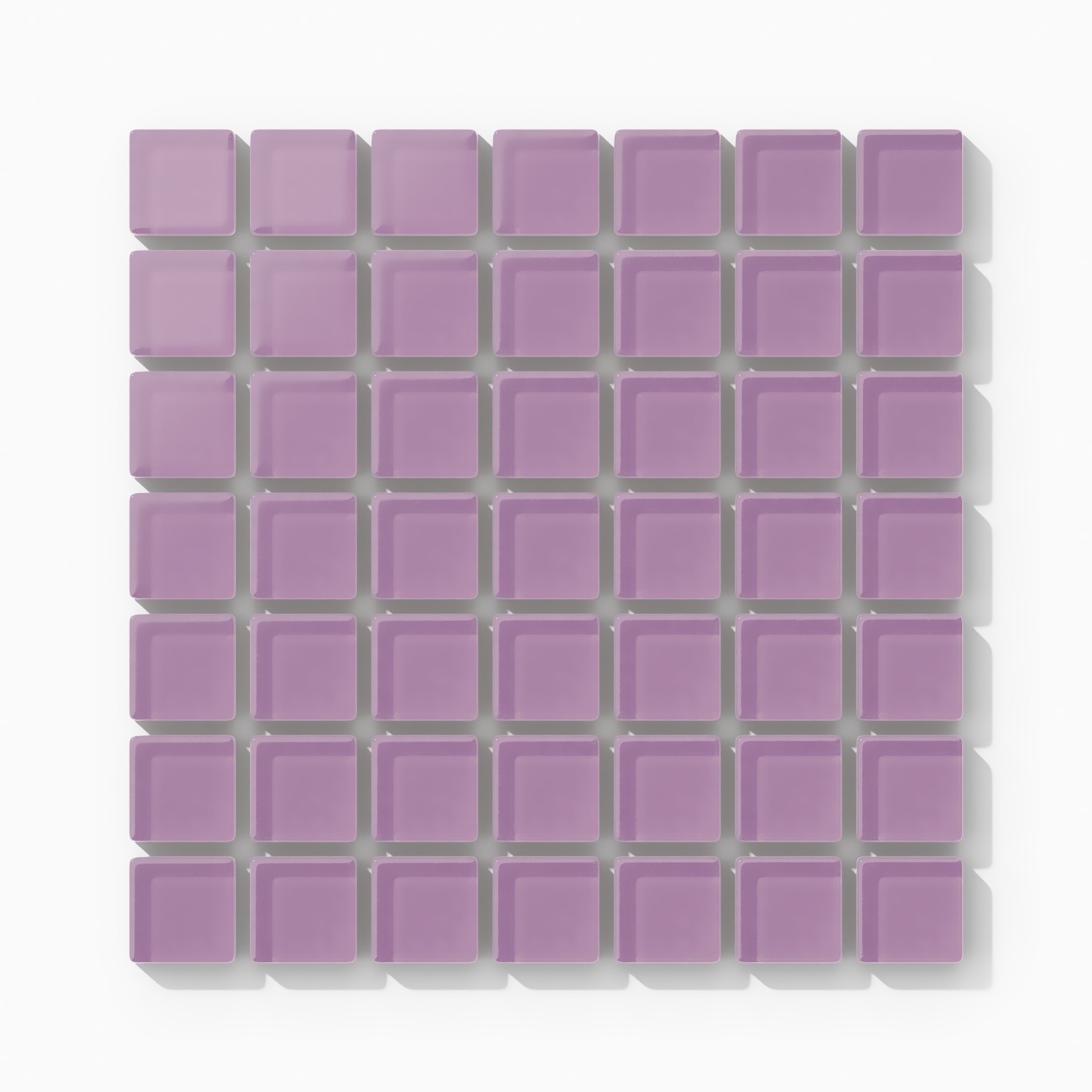 1x1 Straight Set Sheeted Glass Mosaic Tile in Waxbill Matte