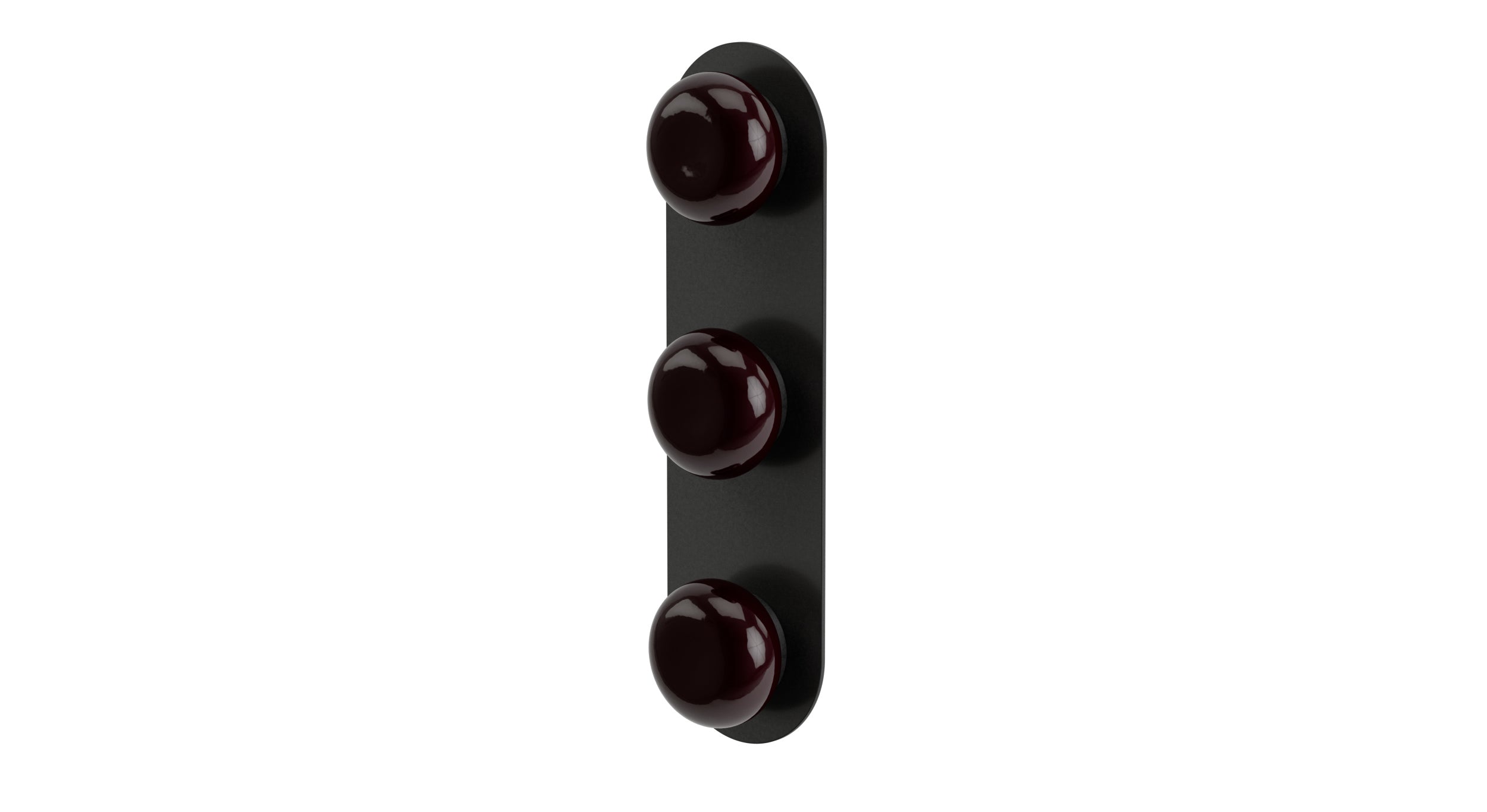 Foundry Three Handle Wall Mount Shower Trim with Pebble Ceramic Knob Handles in Blackened Nickel