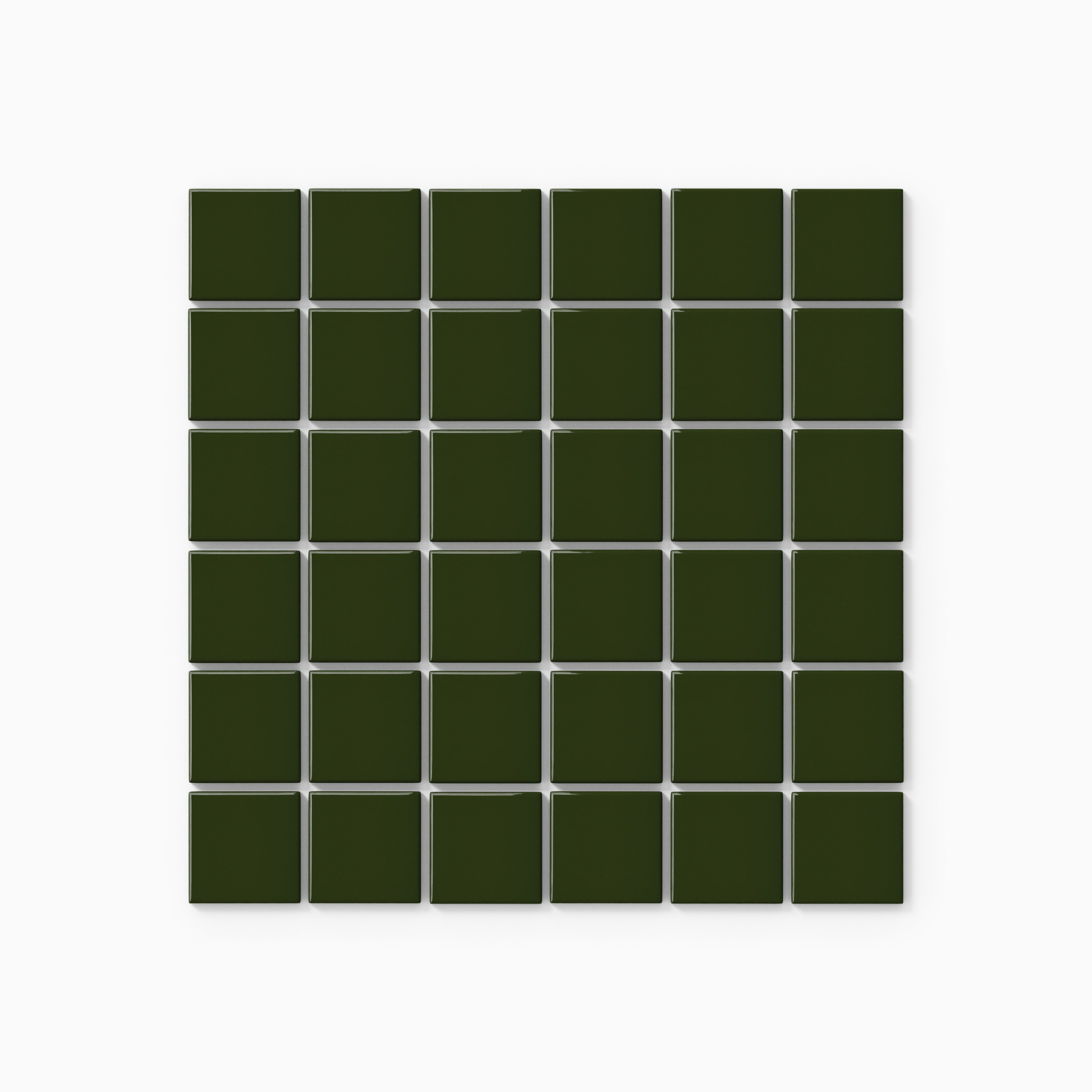 2x2 Straight Set Sheeted Natural Press Ceramic Mosaic Tile in Green Apatite Gloss
