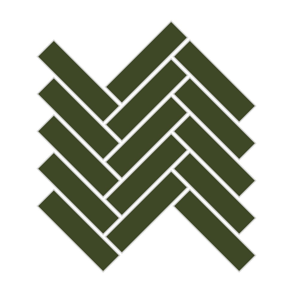 1x4 Herringbone Sheeted Glass Mosaic Tile in Starling Matte