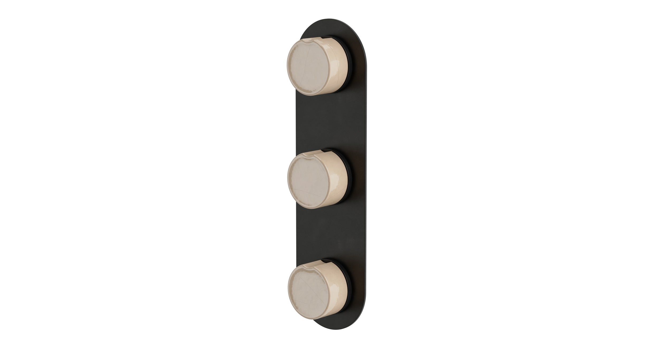 Foundry Three Handle Wall Mount Shower Trim with Groove Ceramic Knob Handles in Oil Rubbed Bronze
