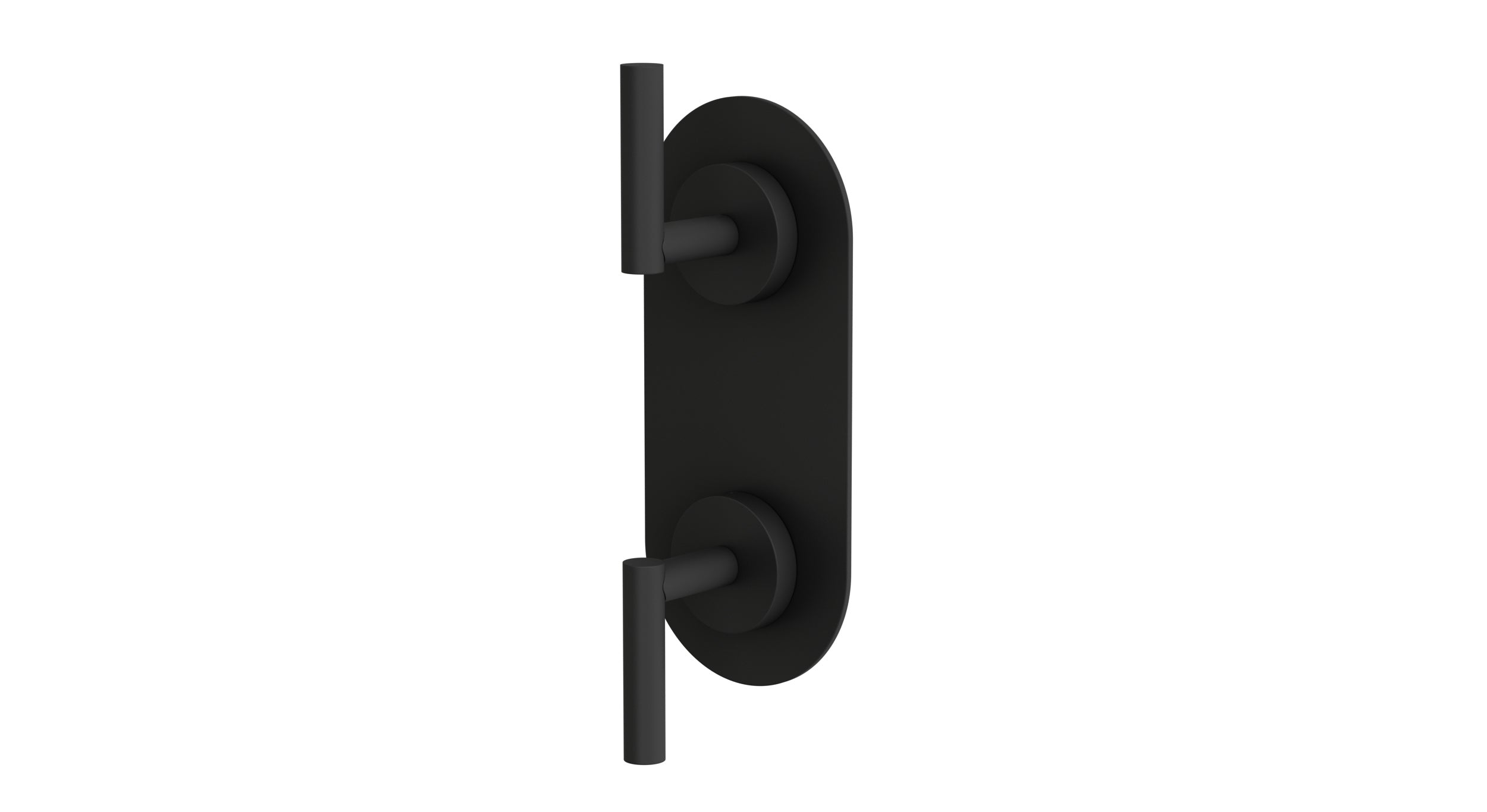 Contour Two Handle Wall Mount Shower Trim with Soft Lever Handles in Matte Black