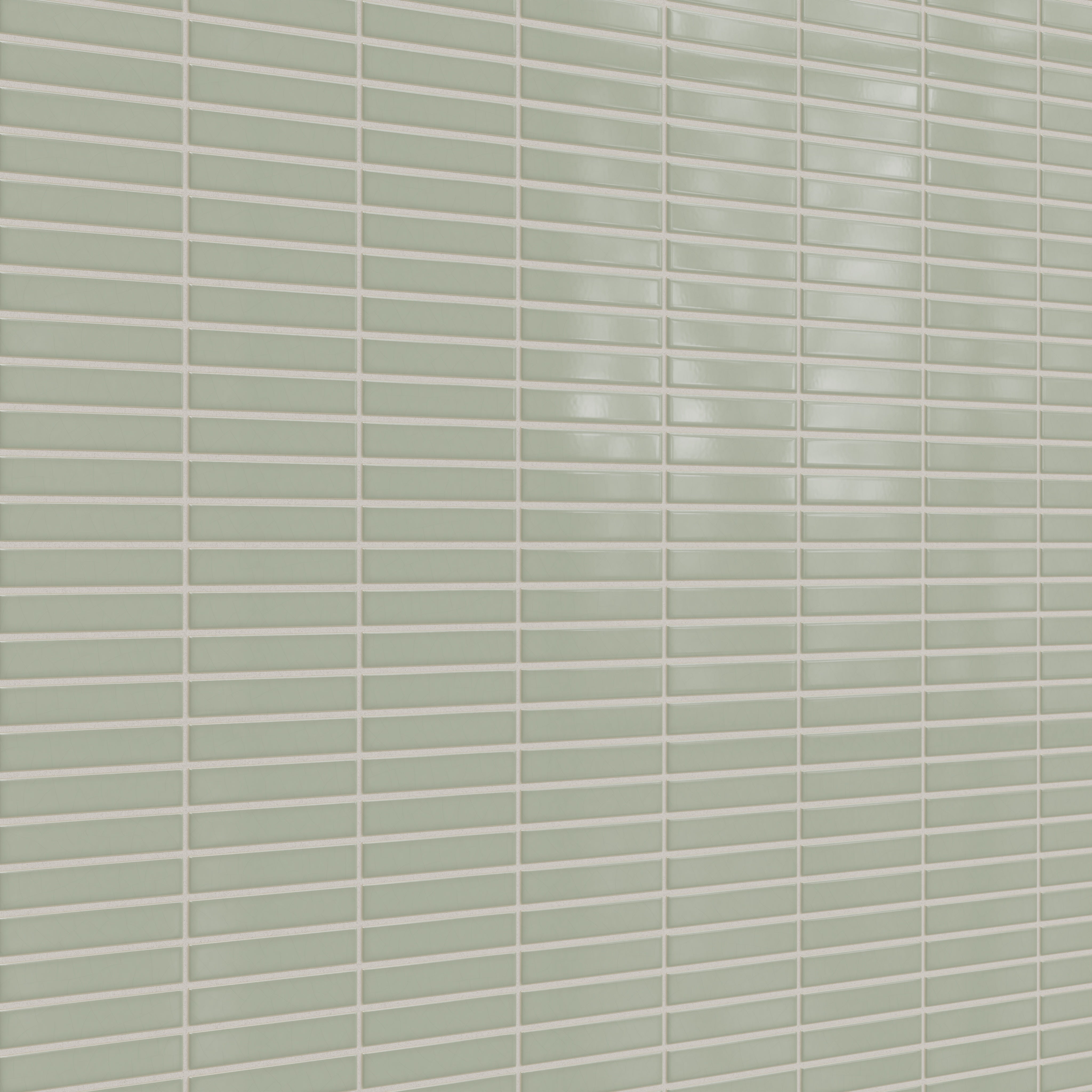 1x6 Straight Set Sheeted Original Ceramic Mosaic Tile in Rosemary Gloss