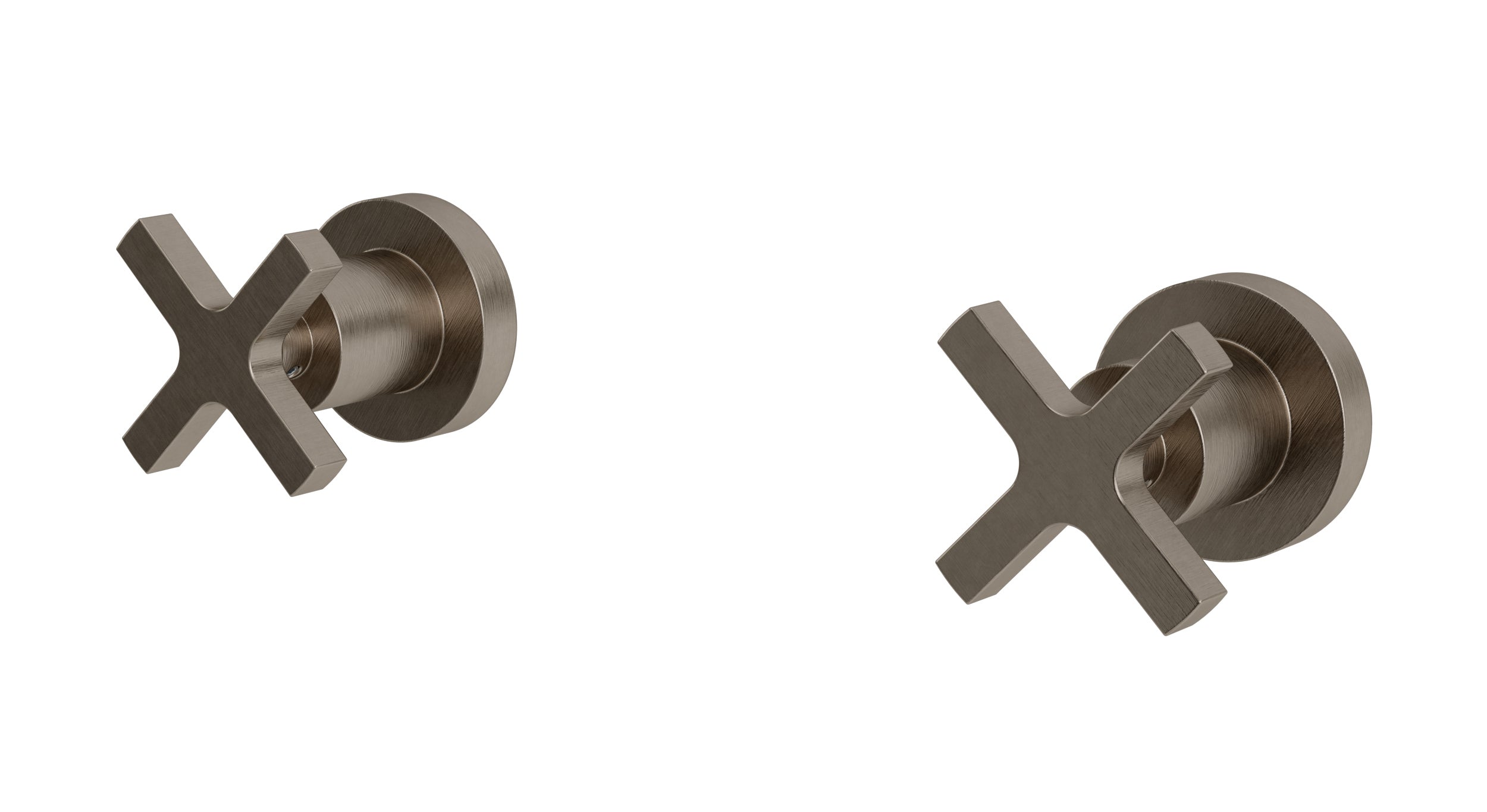 Flatiron Two Handle Wall Mount Bath Trim with Linear Cross Handles in Antique Nickel