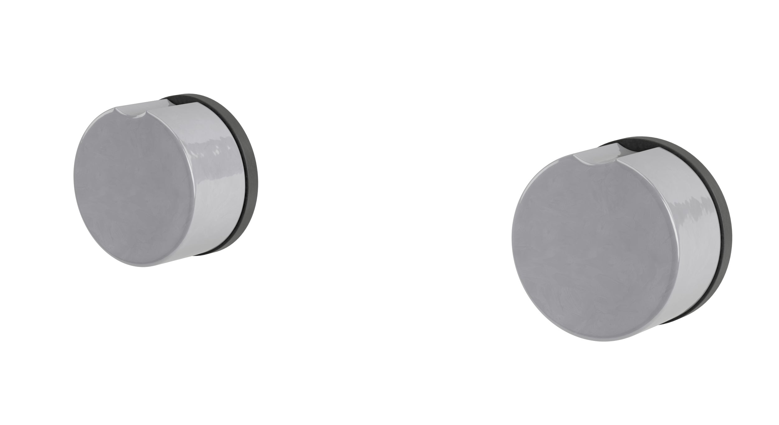 Foundry Two Handle Wall Mount Bath Trim with Groove Ceramic Knob Handles in Blackened Nickel