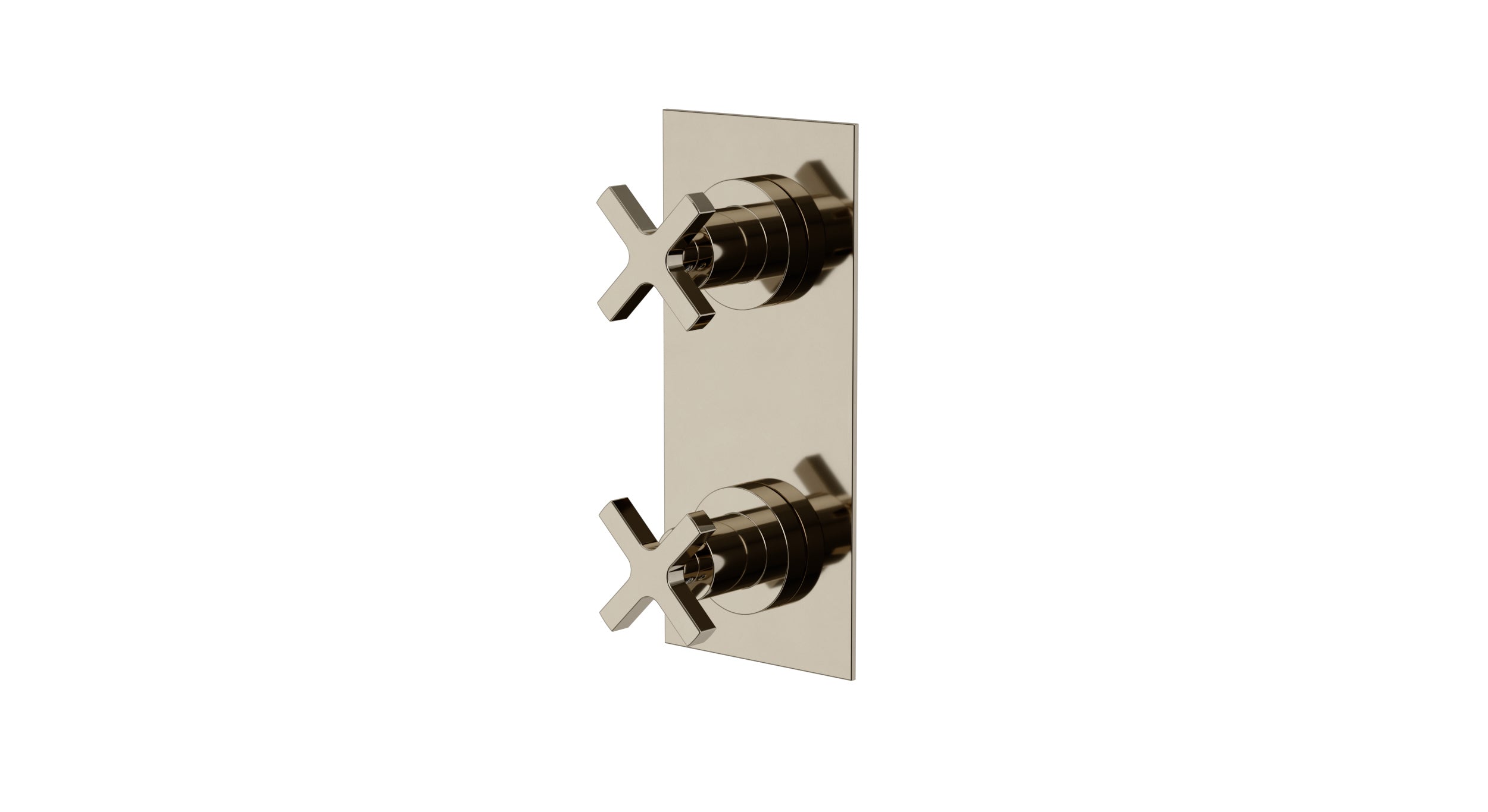 Flatiron Two Handle Wall Mount Shower Trim with Linear Cross Handles
