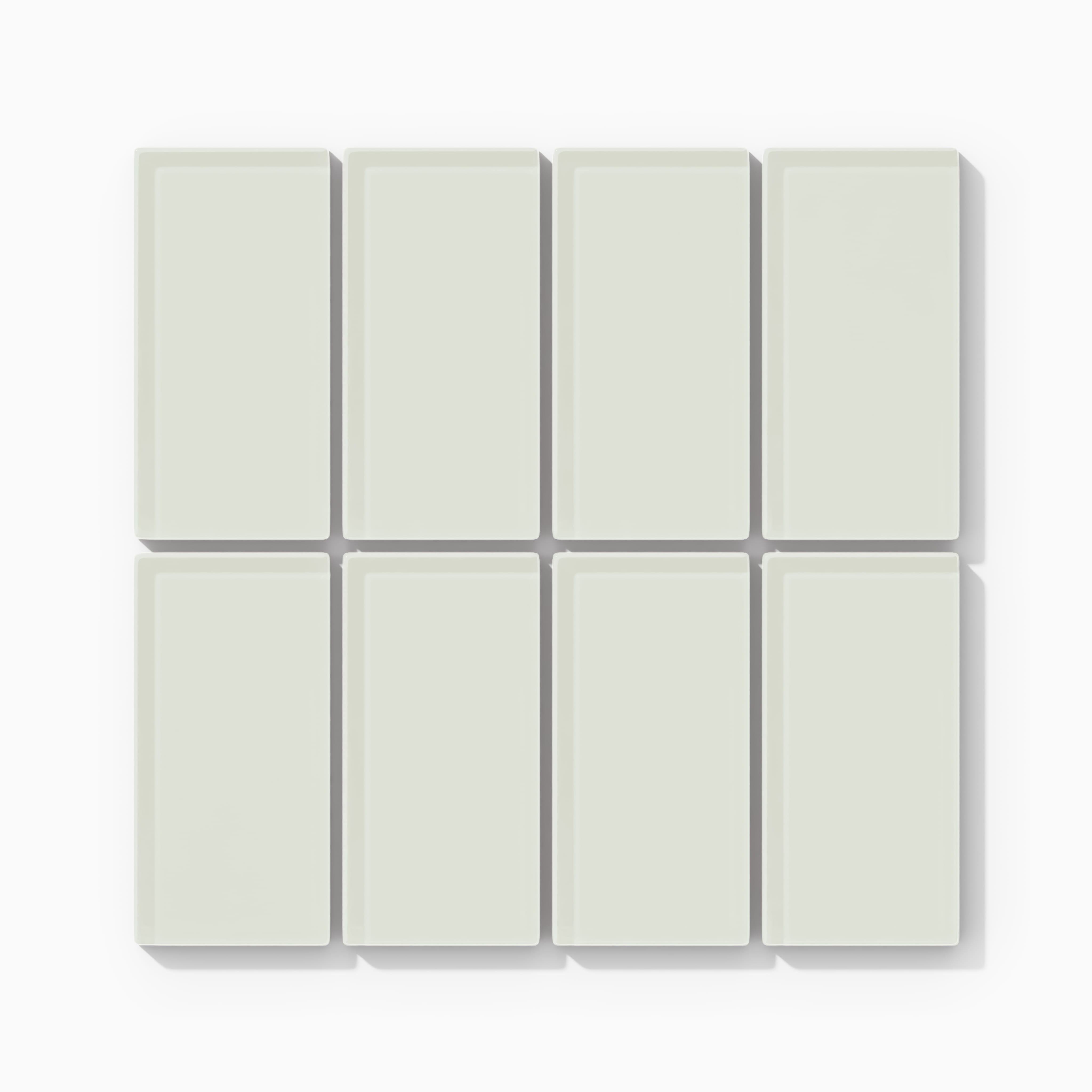 2x4 Straight Set Sheeted Glass Mosaic Tile in Flycatcher Gloss