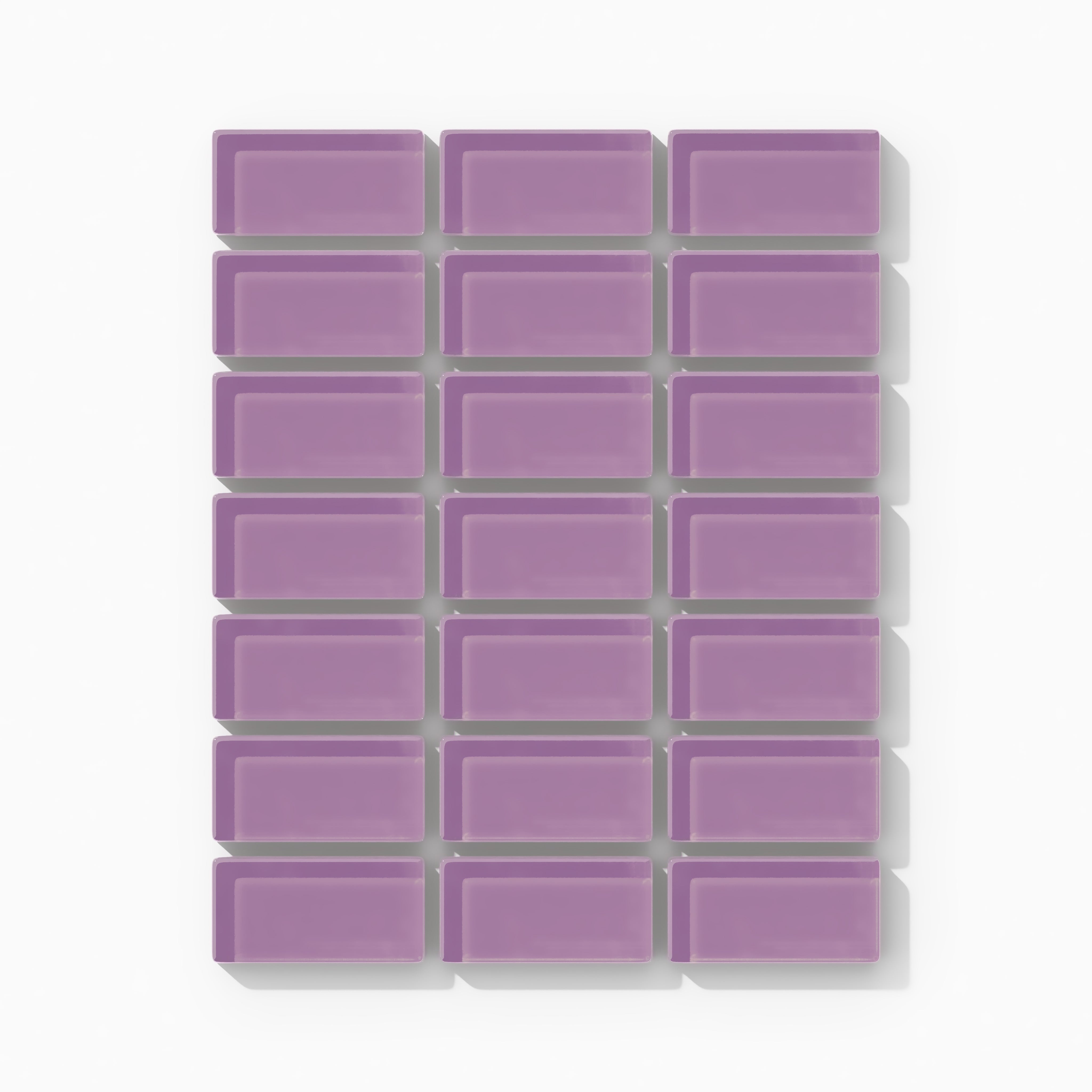 1x2 Straight Set Sheeted Glass Mosaic Tile in Waxbill Gloss