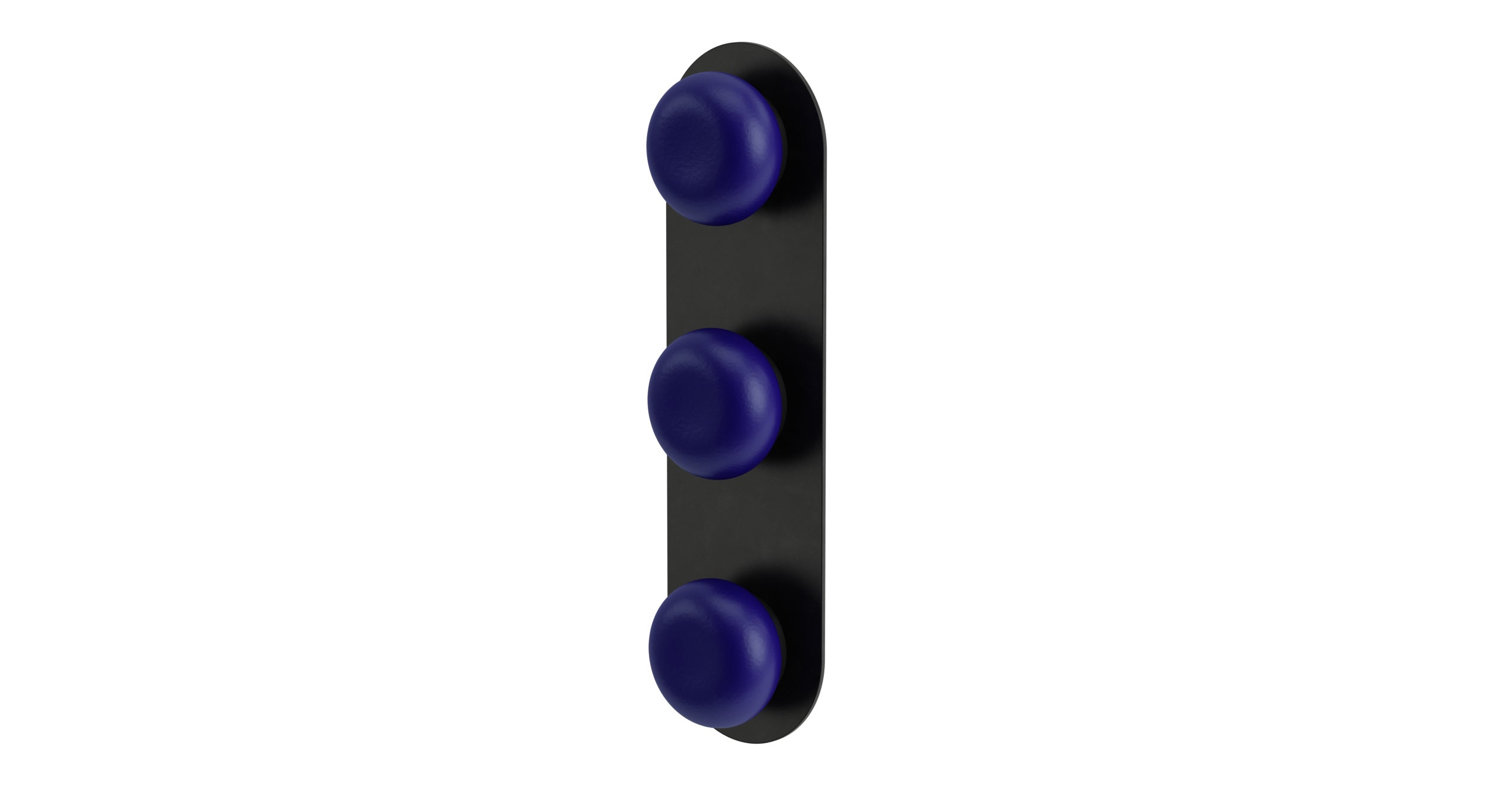 Foundry Three Handle Wall Mount Shower Trim with Pebble Ceramic Knob Handles in Oil Rubbed Bronze