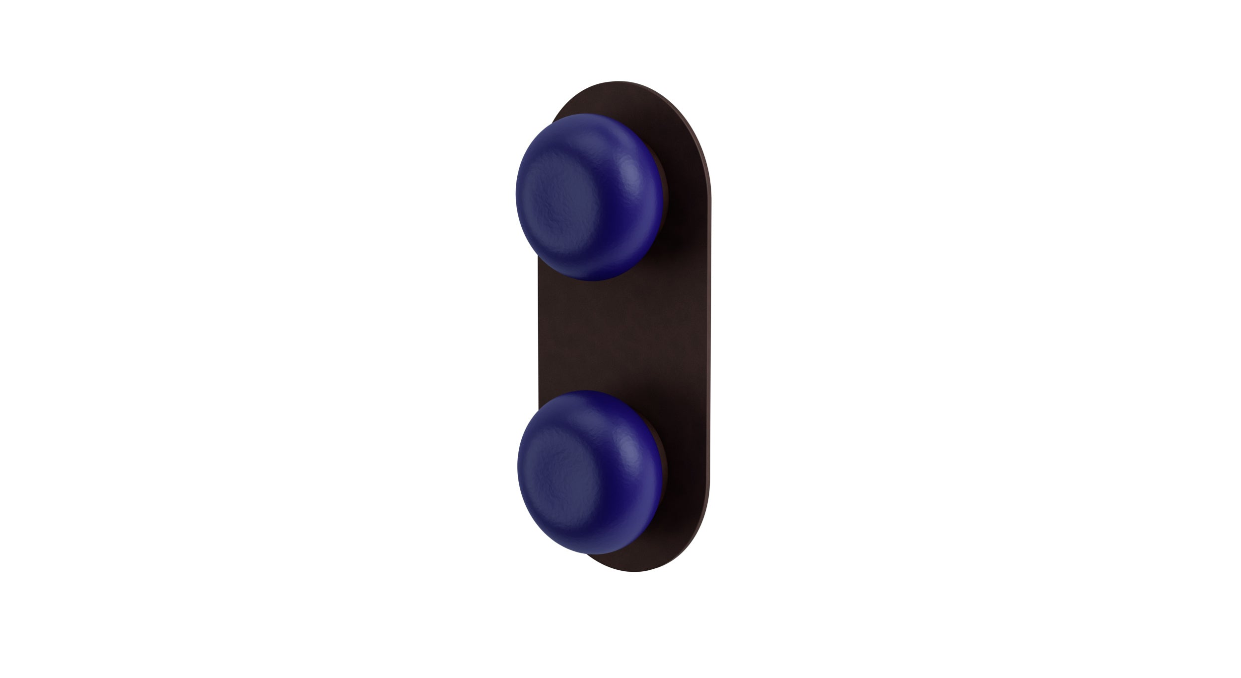 Foundry Two Handle Wall Mount Shower Trim with Pebble Ceramic Knob Handles in Architectural Copper