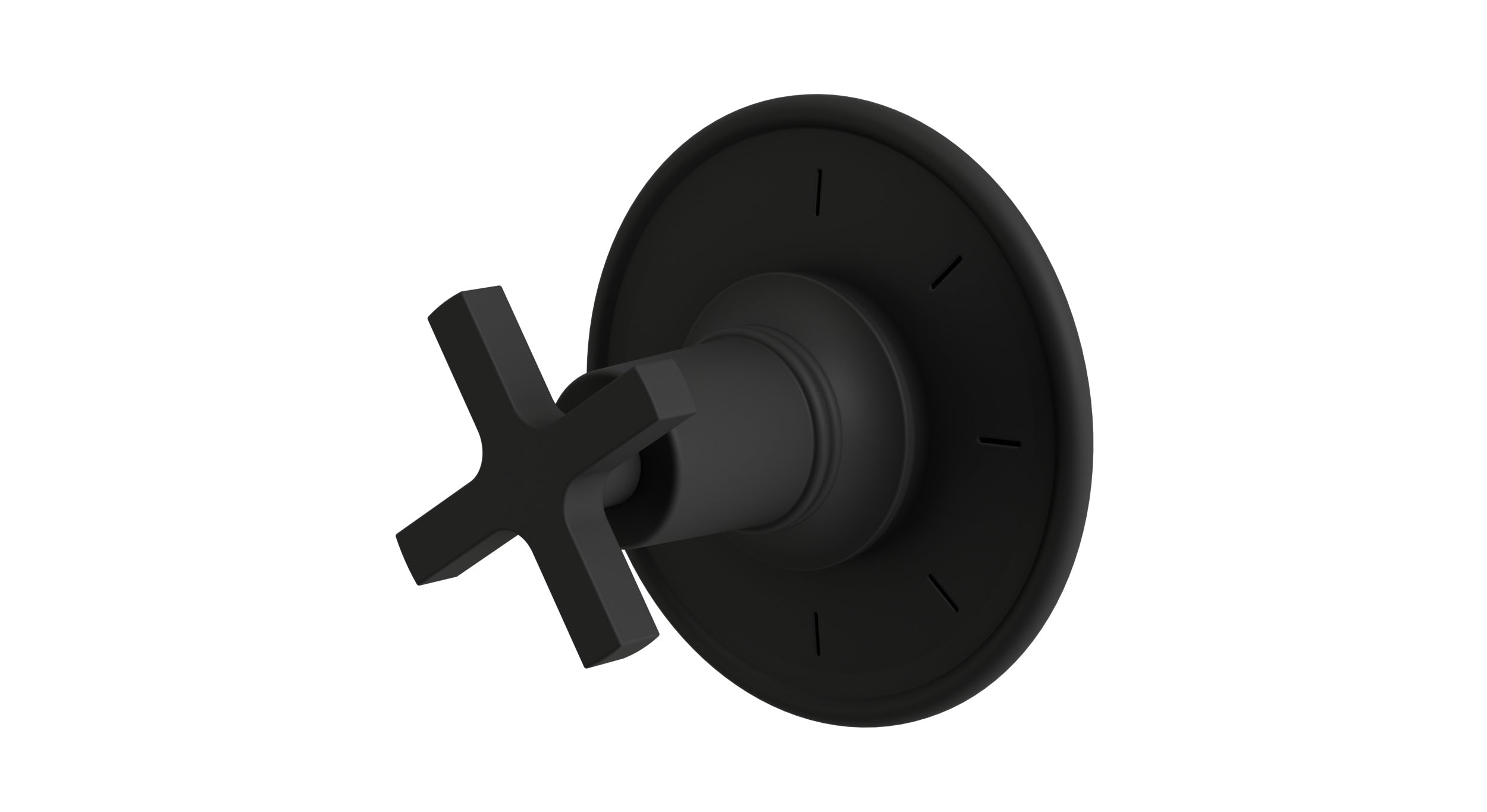 Emerson One Handle Wall Mount Shower Trim with Classic Cross Handle in Matte Black