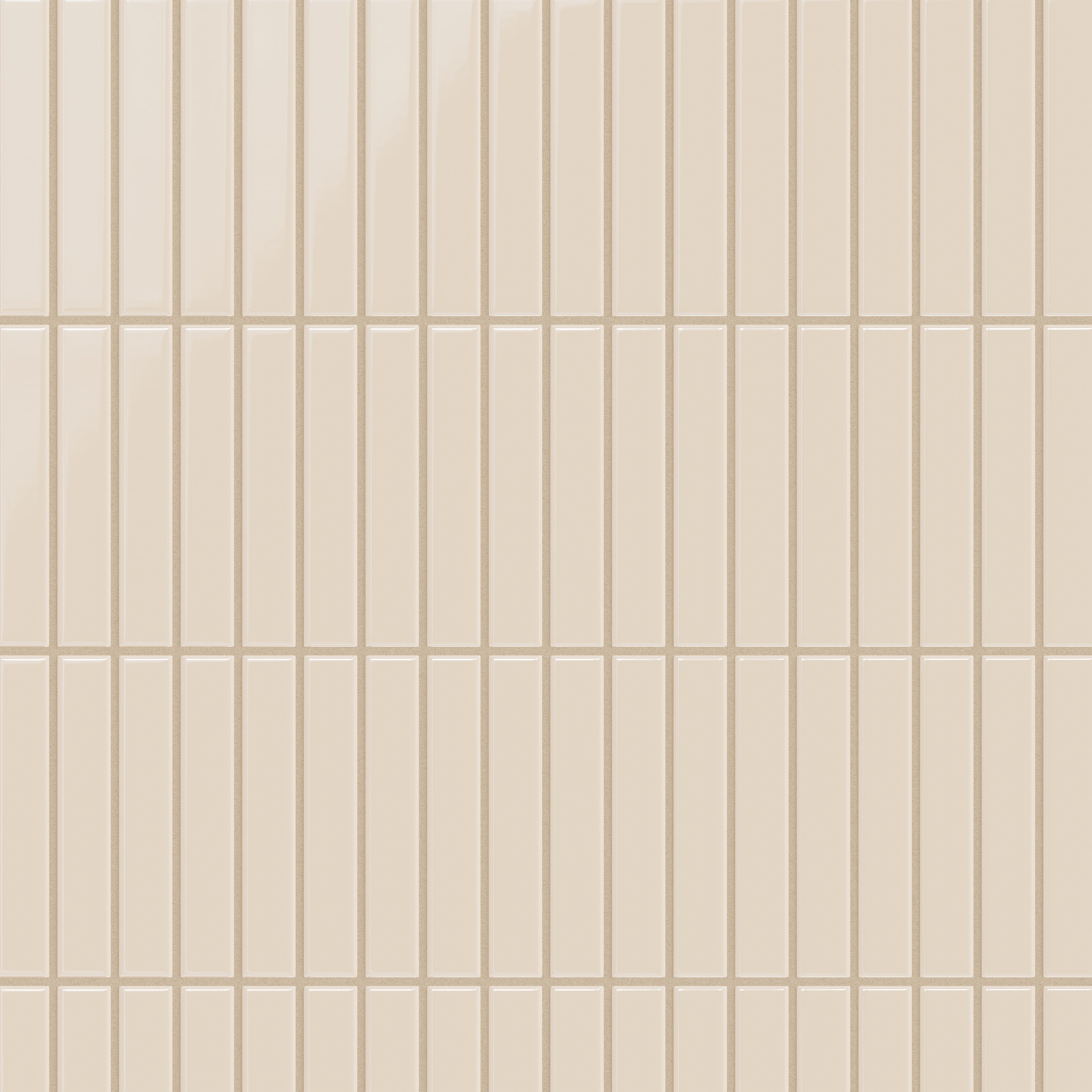 1x6 Straight Set Sheeted Original Ceramic Mosaic Tile in Ivory Gloss