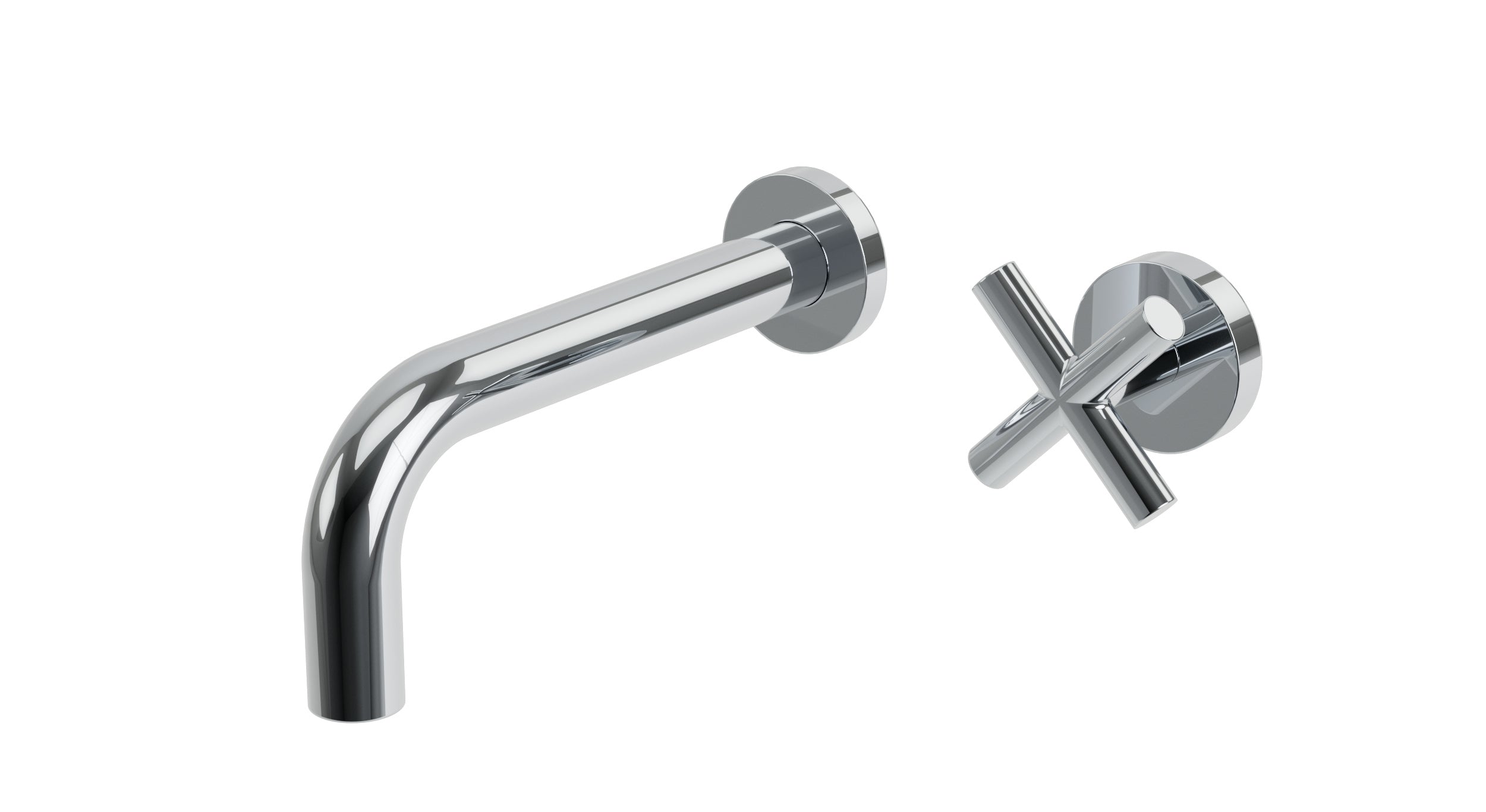 Contour One Handle Wall Mount 7.5" Lavatory Faucet with Soft Cross Handle