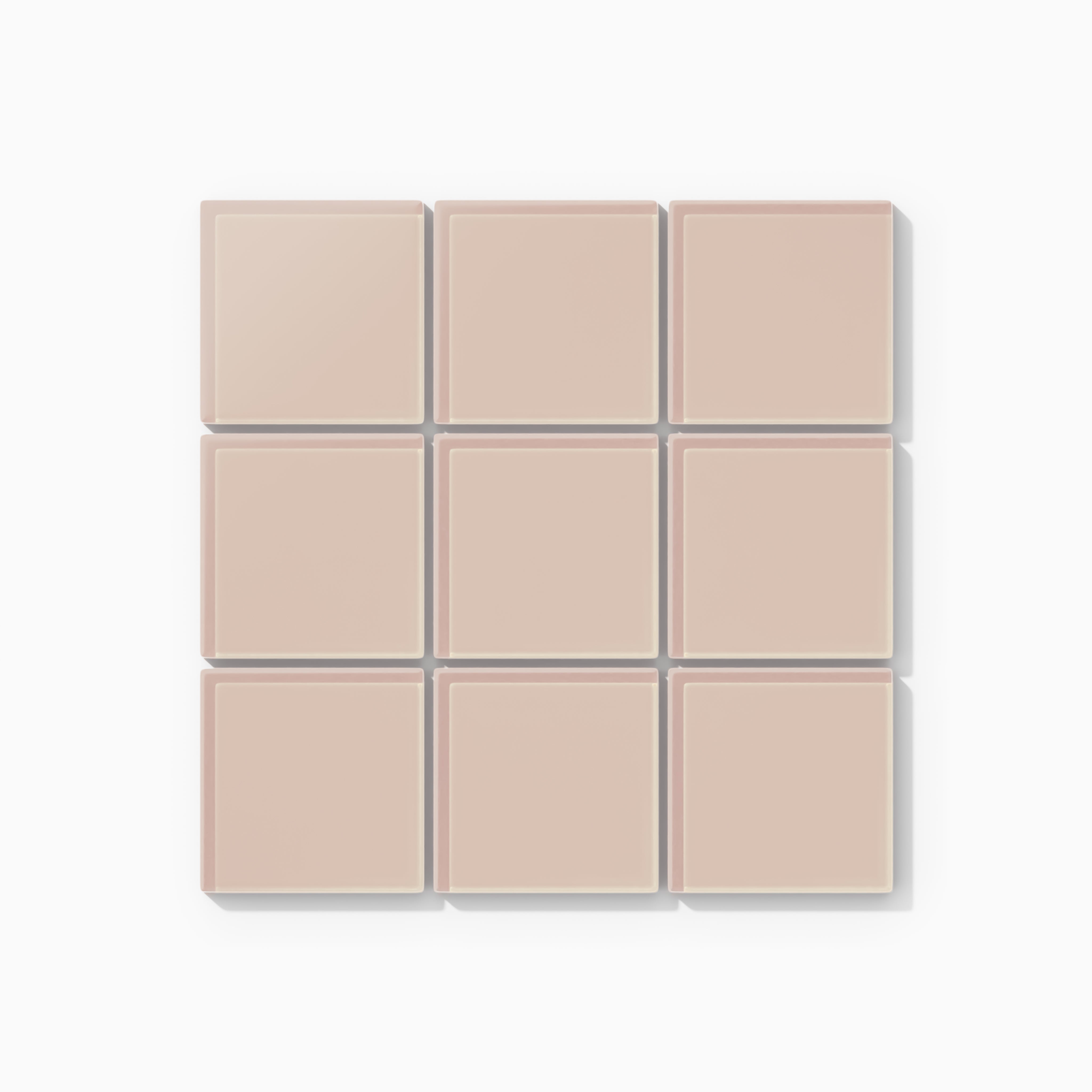 3x3 Straight Set Sheeted Glass Mosaic Tile in Rosy Finch Matte